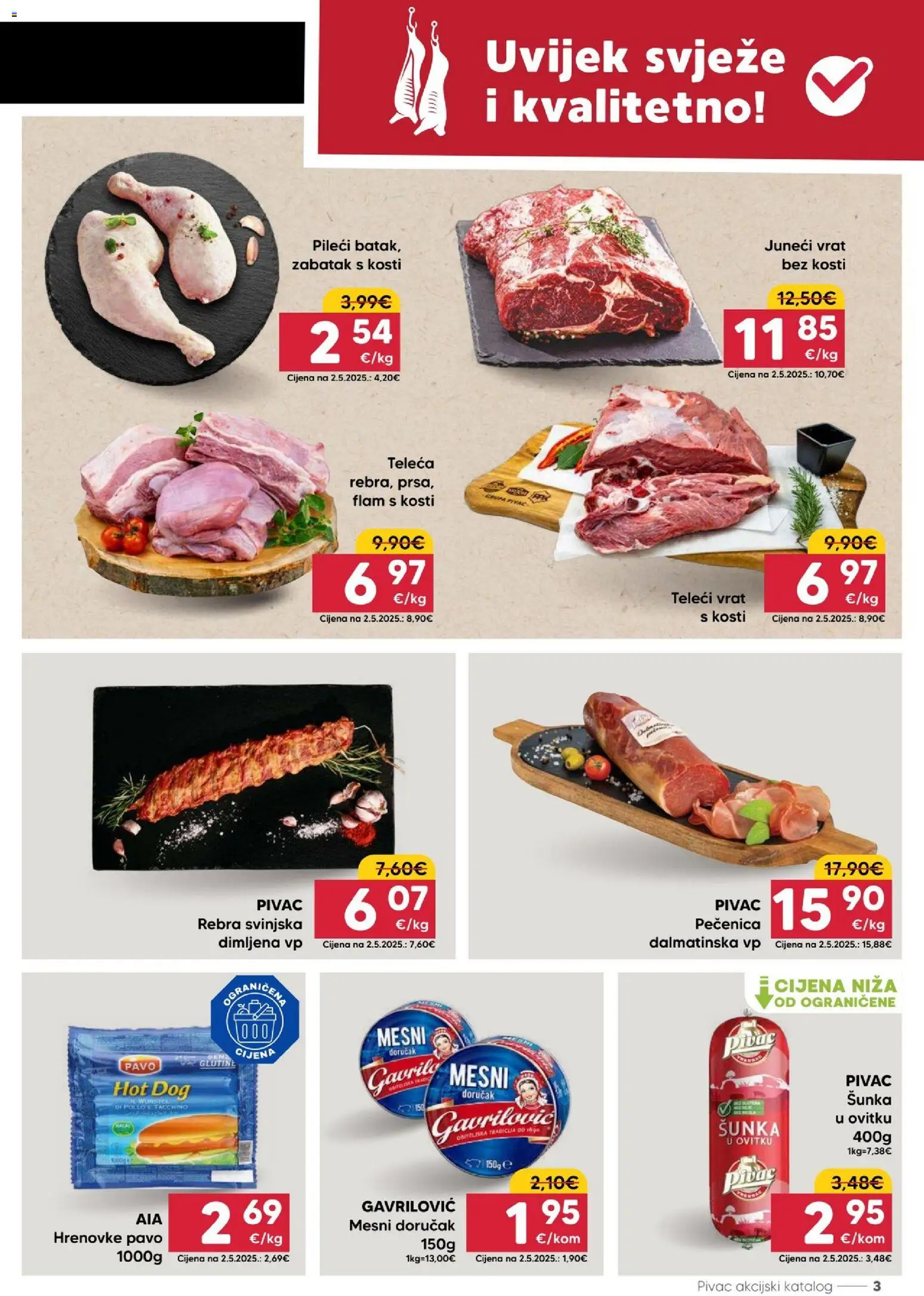 Pivac katalog | vrijedi od 15.06.2026 | Stranica: 3 | Proizvodi: Šunka, Hrenovke, Mesni doručak