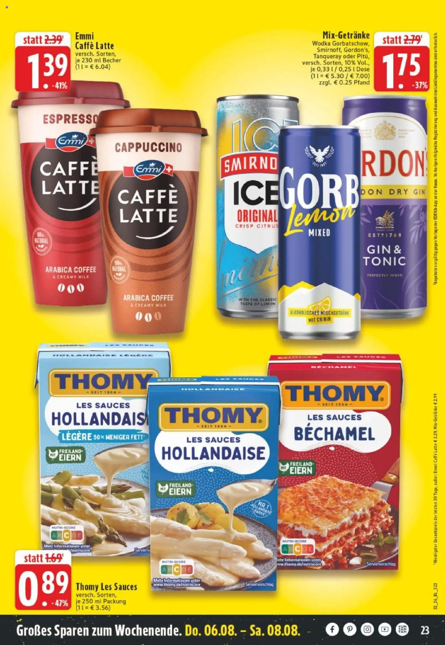 Edeka Prospekt Dortmund – gültig ab 03.08.2026 | Seite: 23 | Produkte: Thomy les sauces, Gin, Wodka