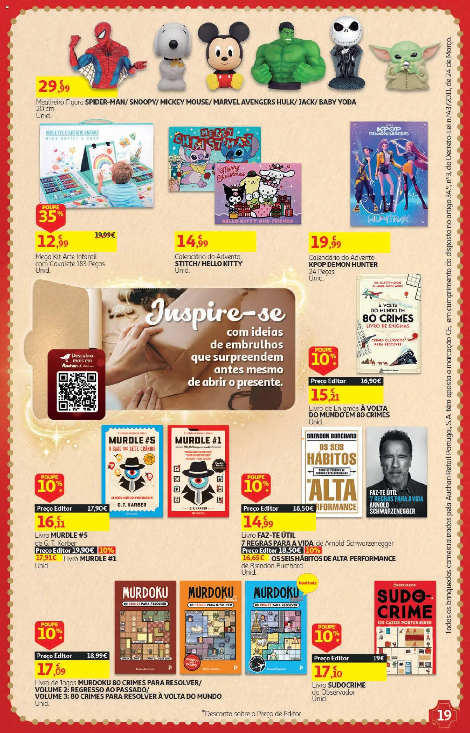 Auchan Presentes │ válido de 01/11/2026 | Página: 19 | Produtos: Jogos, Calendário do Advento, Cavalete, Brinquedos