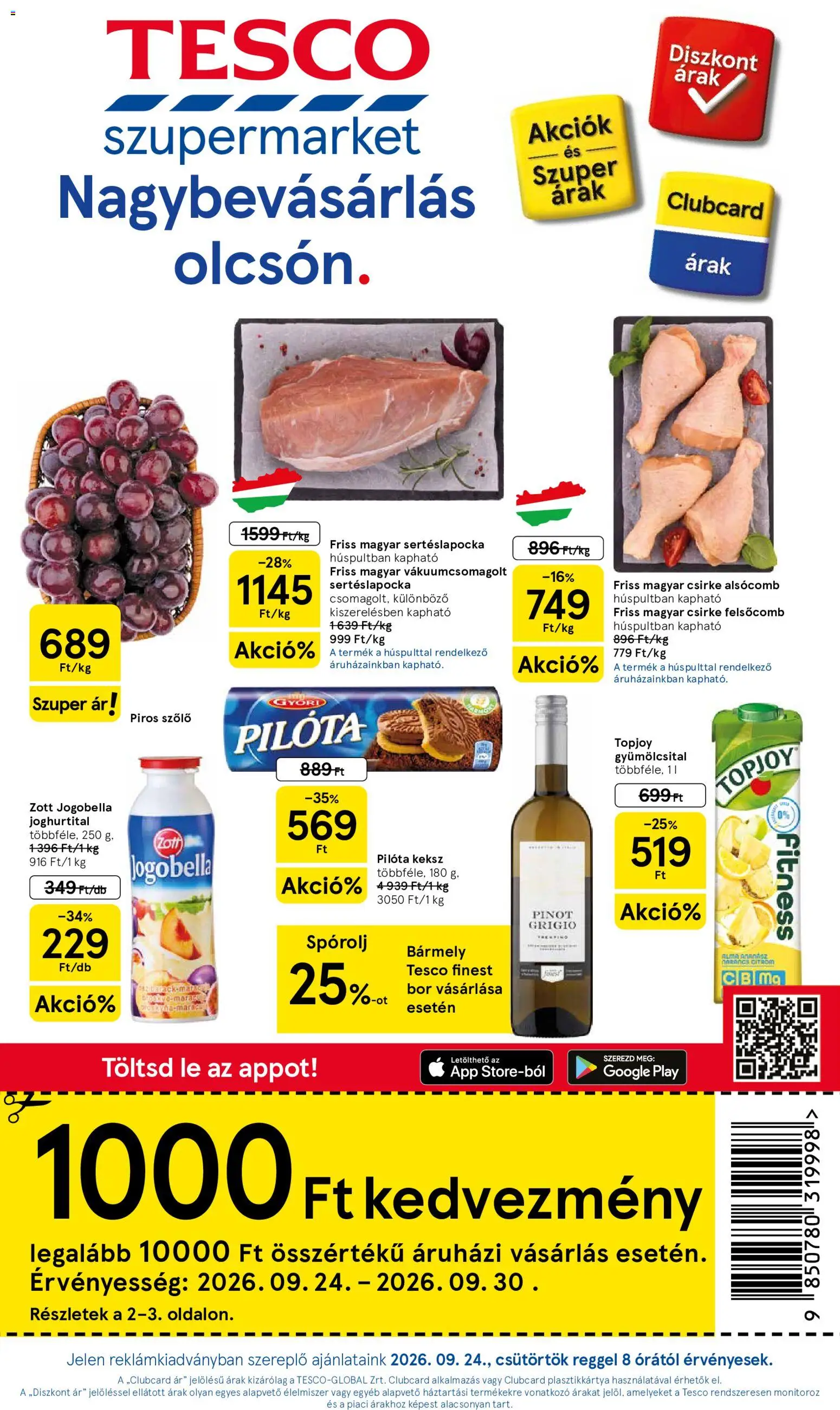 Tesco akciós ujság - amely érvényes a következő dátumtól: 2026.09.24. | Oldal: 1