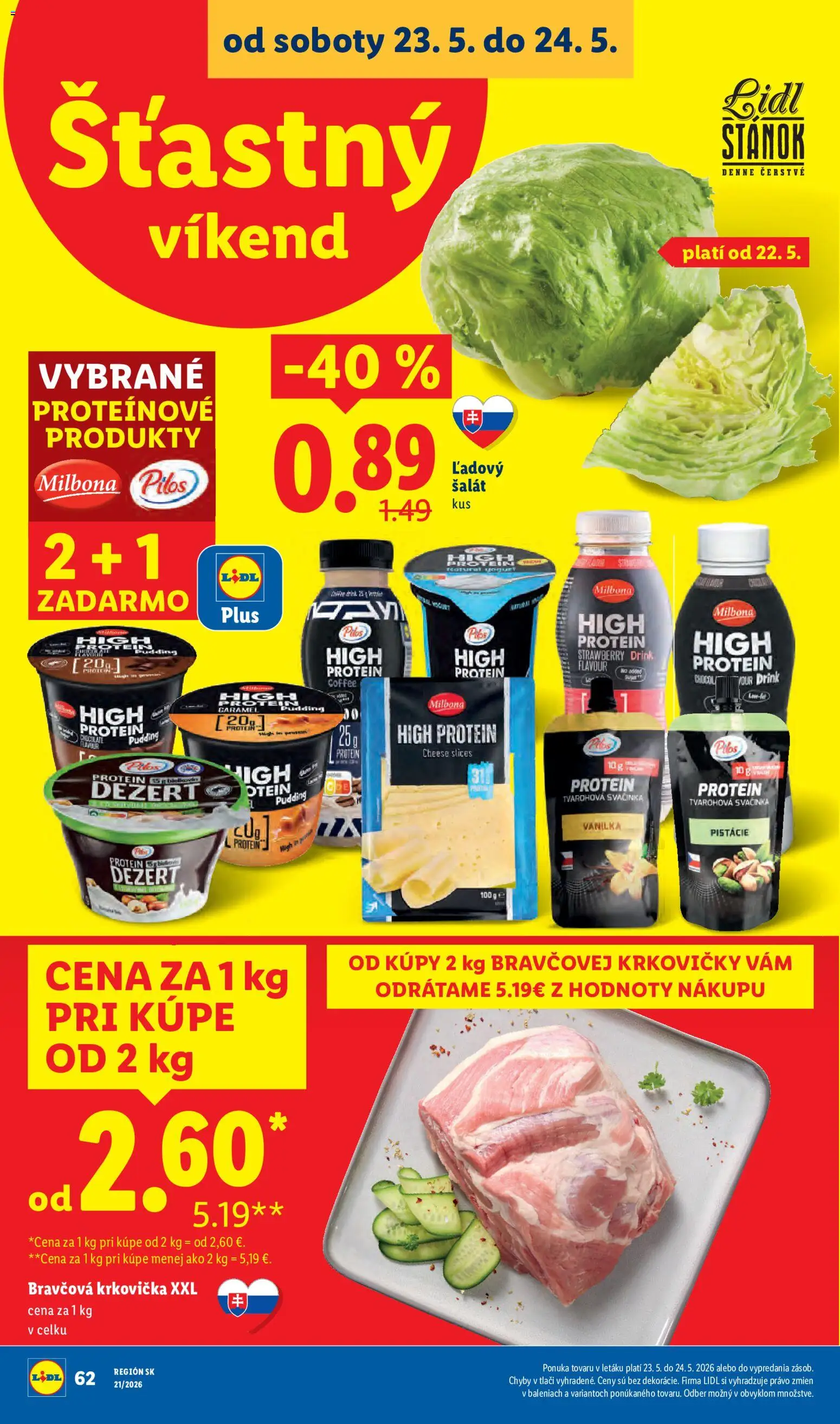 Nové Lidl akcie – leták je platný od 18.05.2026 | Strana: 92 | Produkty: Protein, Bravčová krkovička, Krkovička, Pistácie