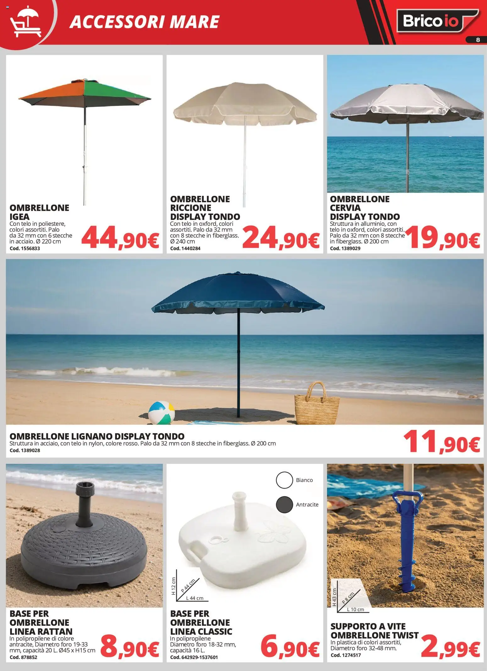 Volantino Brico io del 18/06/2026 | Pagina: 8 | Prodotti: Ombrellone