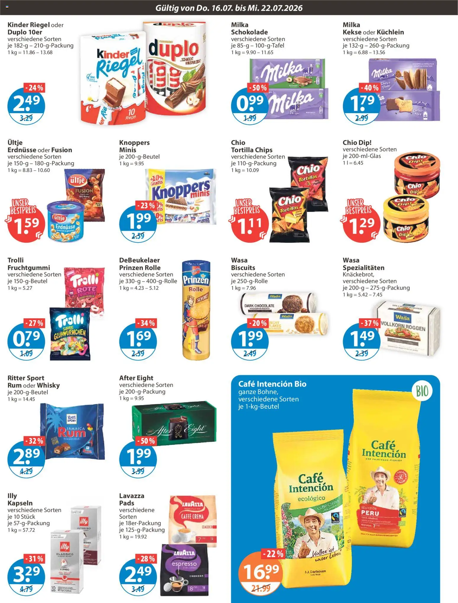 V-Markt Angebote – gültig ab 16.07.2026 | Seite: 8 | Produkte: Kaffee, Schokolade, Ritter sport, Knoppers