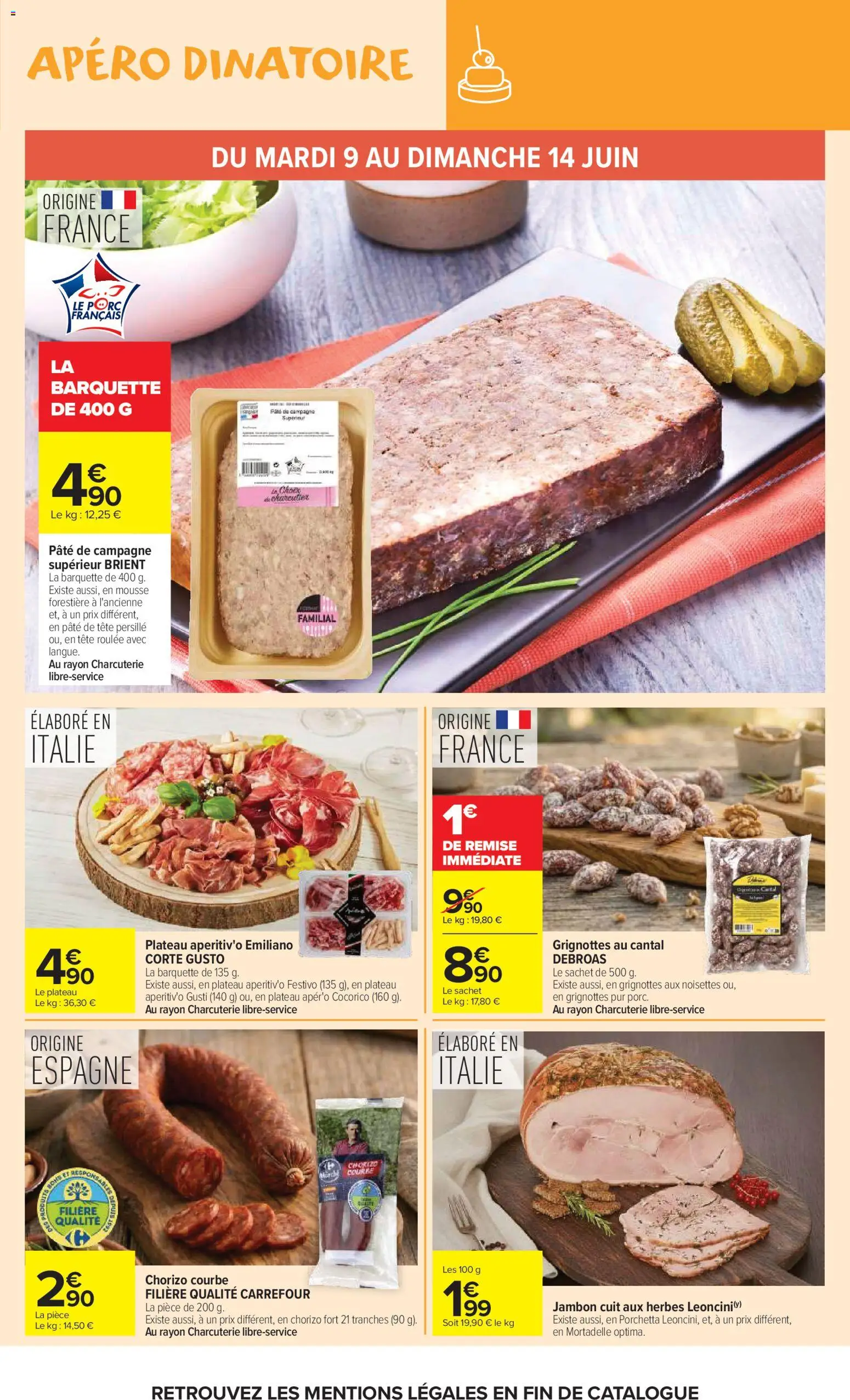{H1} | Page: 19 | Produits: Chorizo, Noisettes, Mousse, Jambon