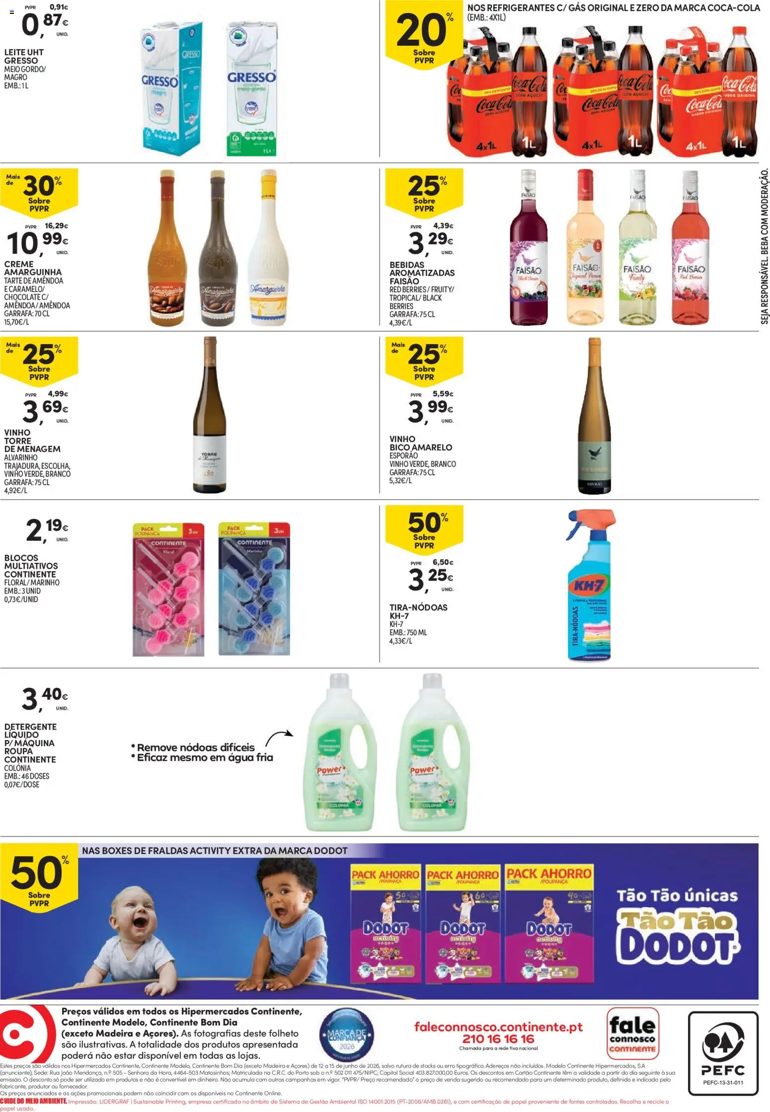 Continente Fim de Semana à Continente │ válido de 12.06.2026 | Página: 4 | Produtos: Agua, Fraldas, Leite, Soda