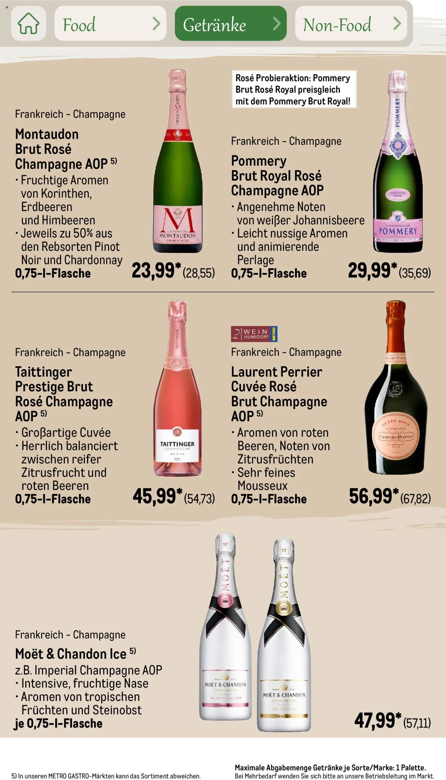 Metro Saisonkatalog Outdoor Dining – gültig ab 01.06.2026 | Seite: 44 | Produkte: Himbeeren, Wein, Erdbeeren