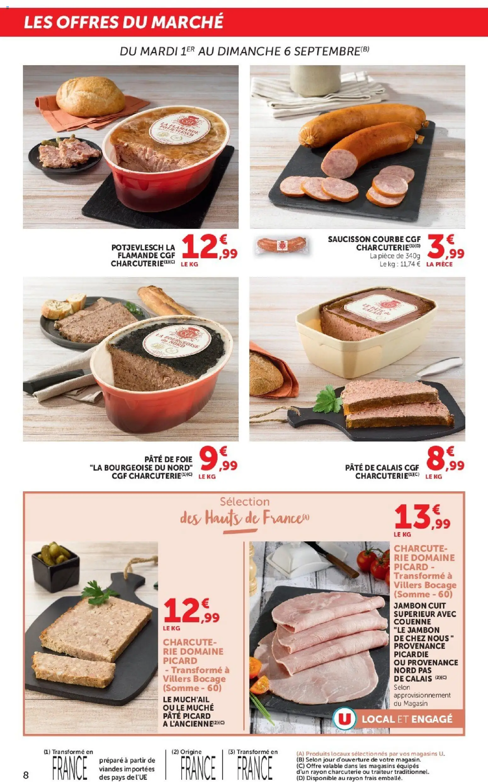 {H1} | Page: 8 | Produits: Charcuterie, Saucisson, Pâte, Jambon