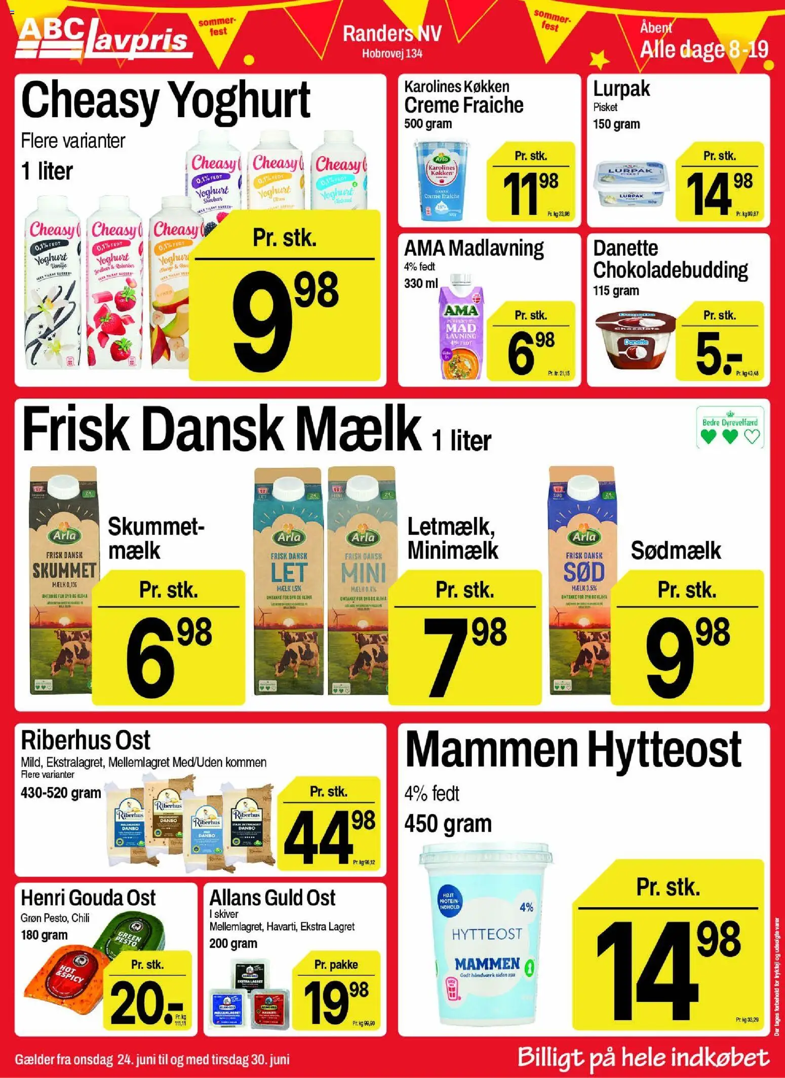 Abc Lavpris tilbudsavis – gyldig fra 24/06/2026 | Side: 3 | Produkter: Mælk, Ost, Creme, Creme fraiche