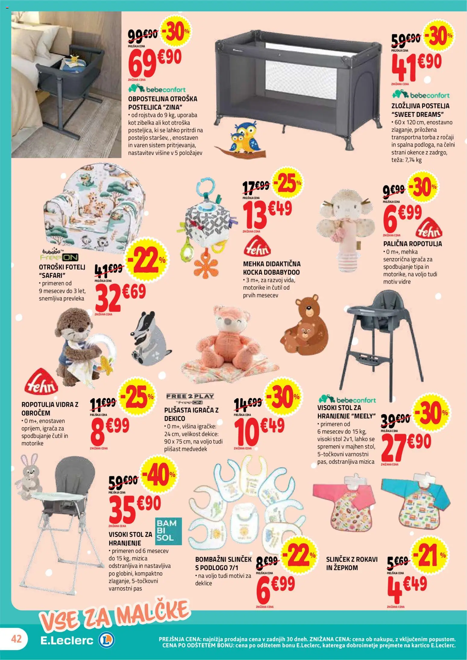 Novi E.leclerc katalog ponudbe – veljaven od 02.09.2026 | Stran: 42 | Izdelki: Mizica, Postelja, Fotelj, Pas