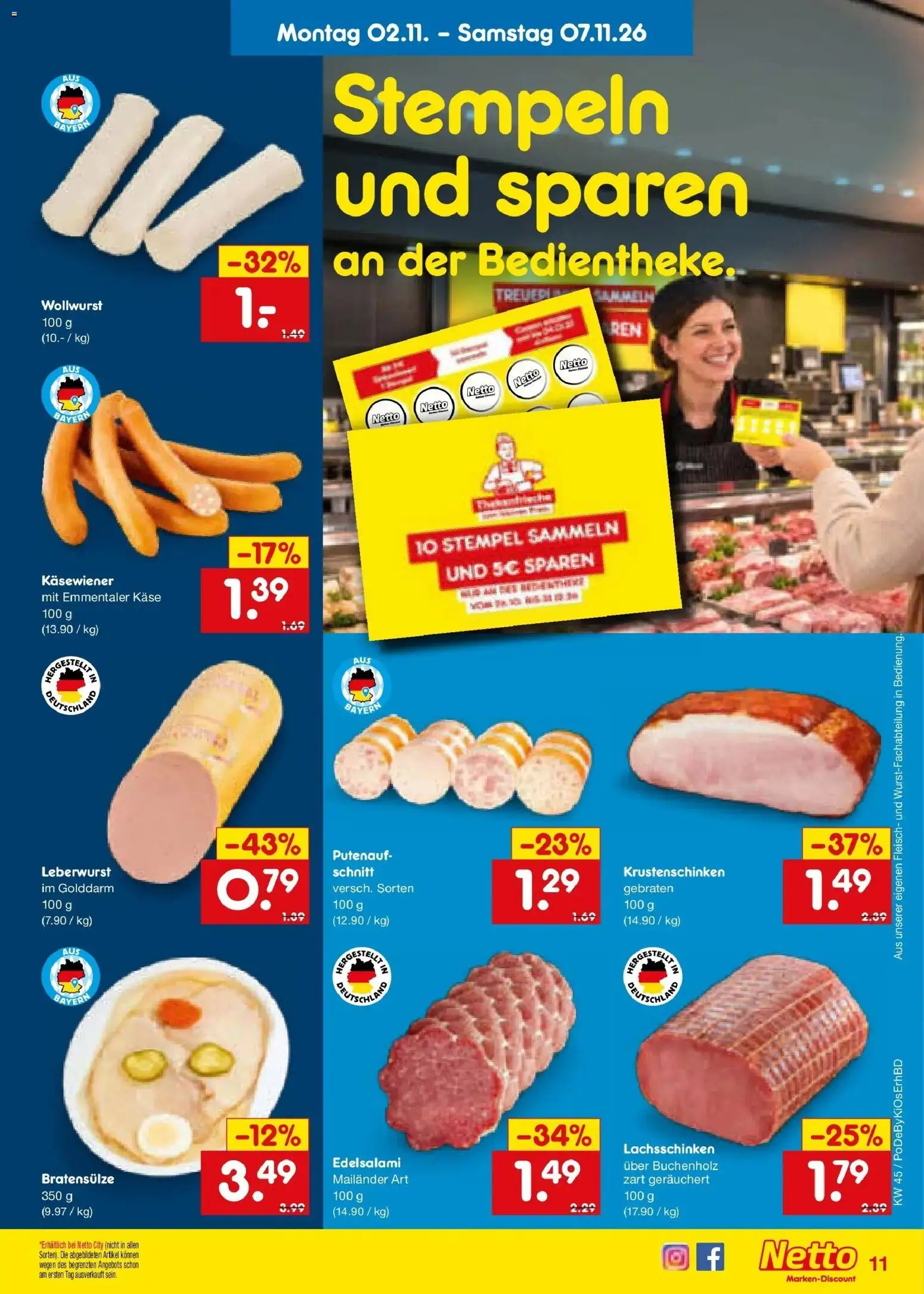 Netto Marken-Discount Prospekt Mistelbach – gültig ab 02.11.2026 | Seite: 17 | Produkte: Käse, Fleisch