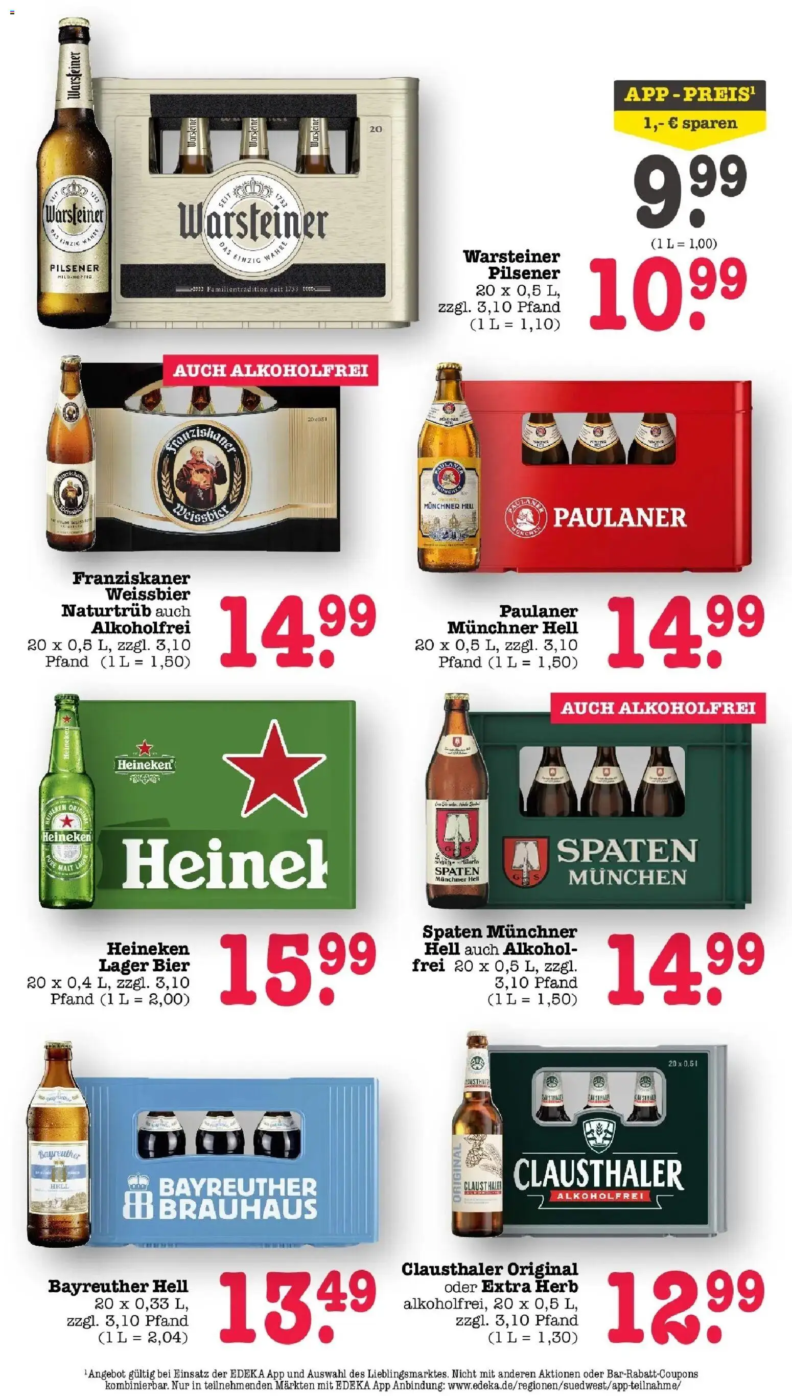E center Prospekt Mainz-Weisenau (ab 26.10.2026) zum Blättern | Seite: 47 | Produkte: Bayreuther hell, Franziskaner, Weißbier, Paulaner