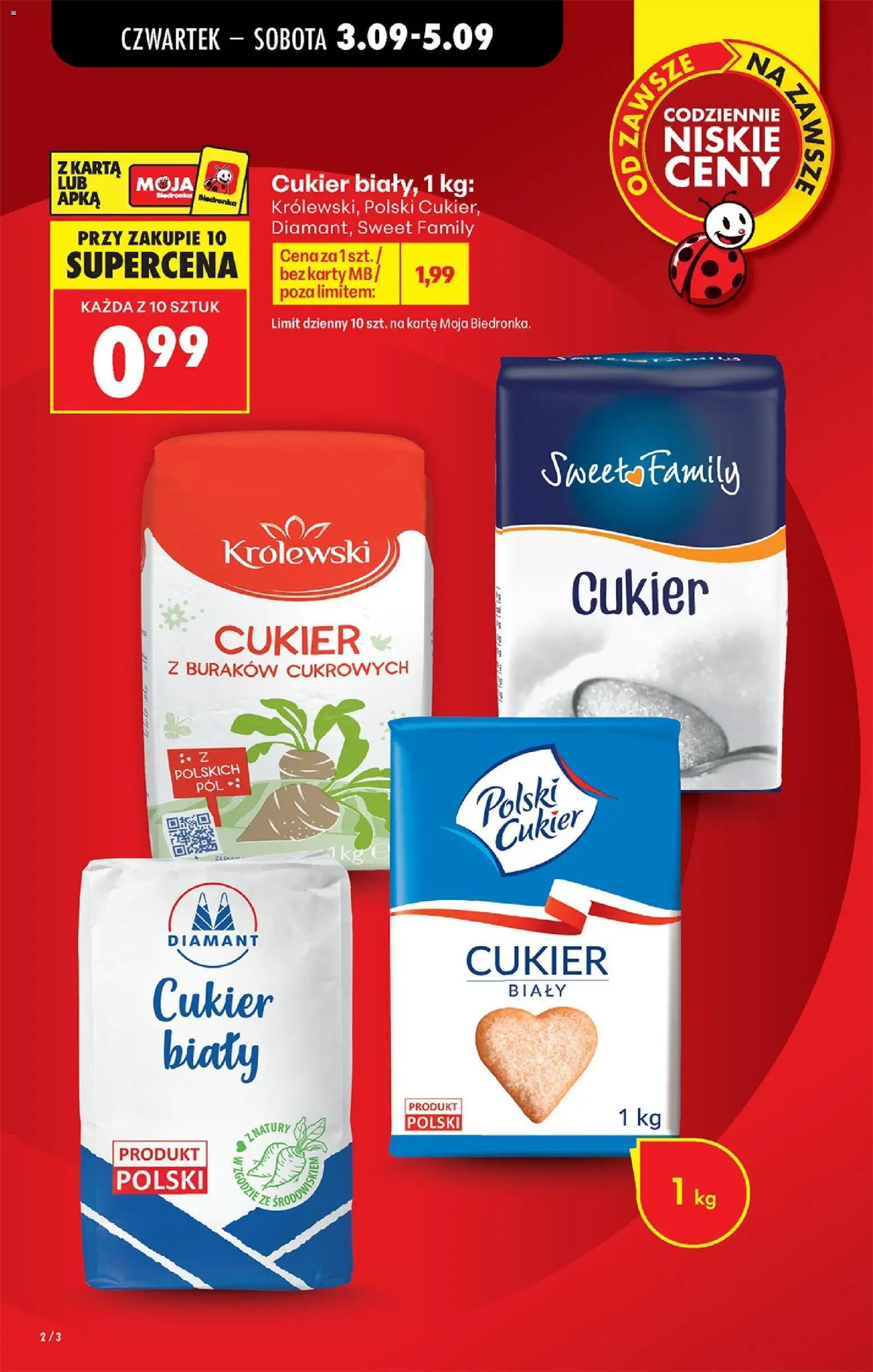 Biedronka Polsko leták - Codziennie niskie ceny od 03.09.2026 | Strana: 2 | Produkty: Karty