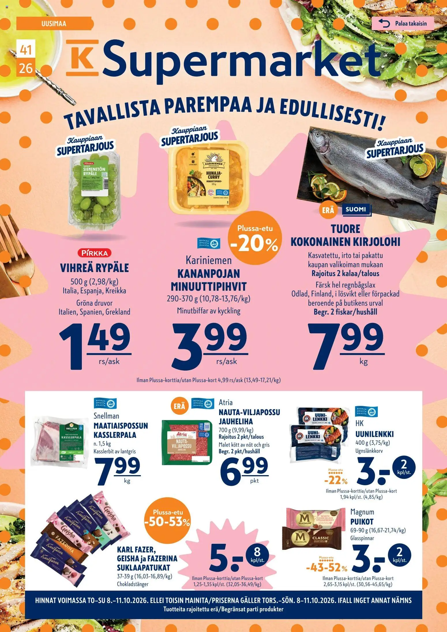 K-Supermarket tarjoukset – voimassa 08/10/2026 alkaen | Sivu: 1