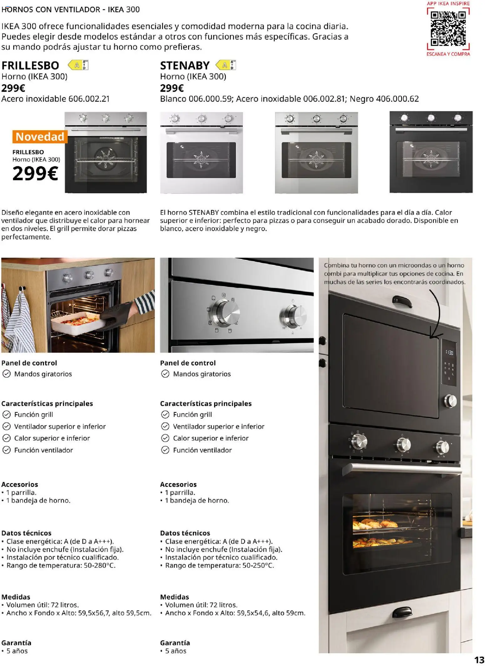 Catálogo IKEA Electrodomésticos │ válido desde el 07.05.2026 | Página: 13 | Productos: Horno, Combi, Ventilador, Bandeja