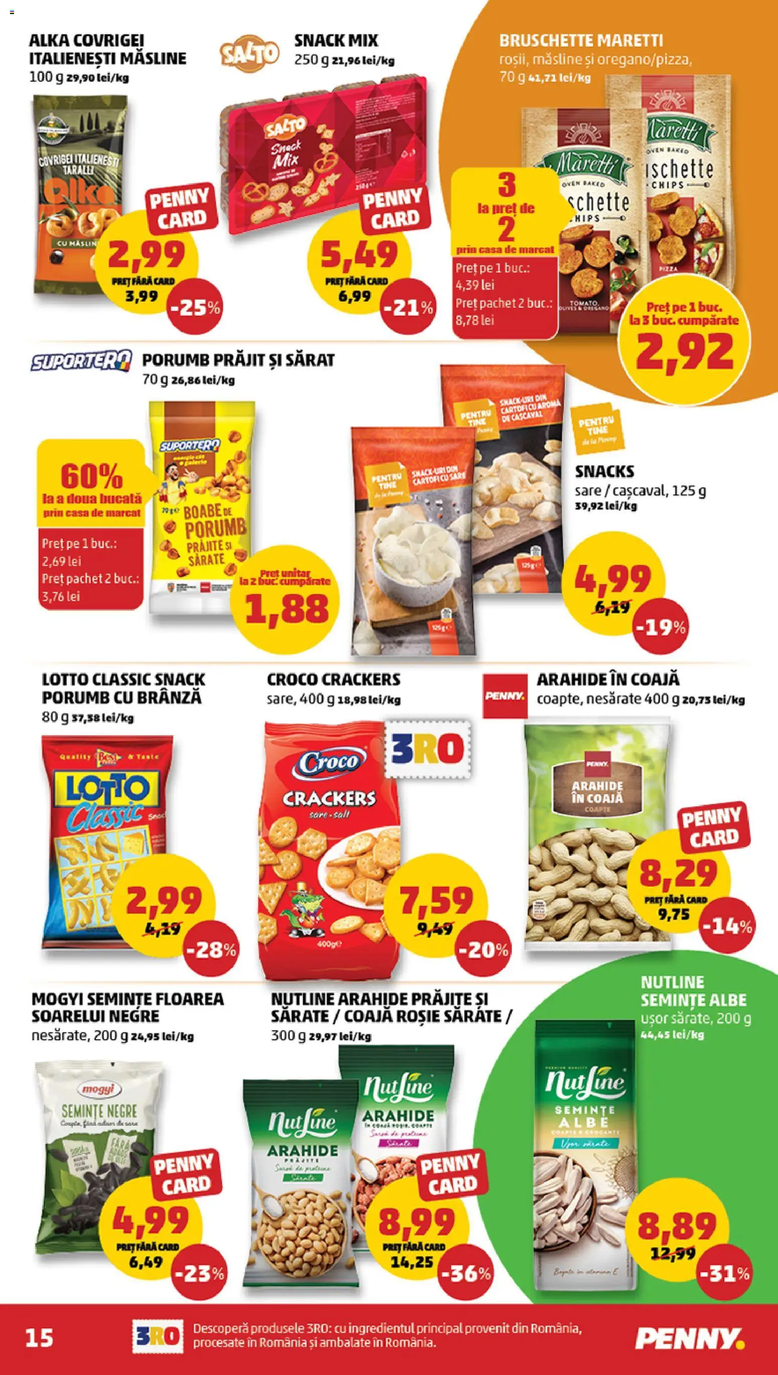 Noul catalog PENNY – valabil de la 22.07.2026 | Pagină: 15 | Produse: Măsline, Covrigei, Brânză, Sare
