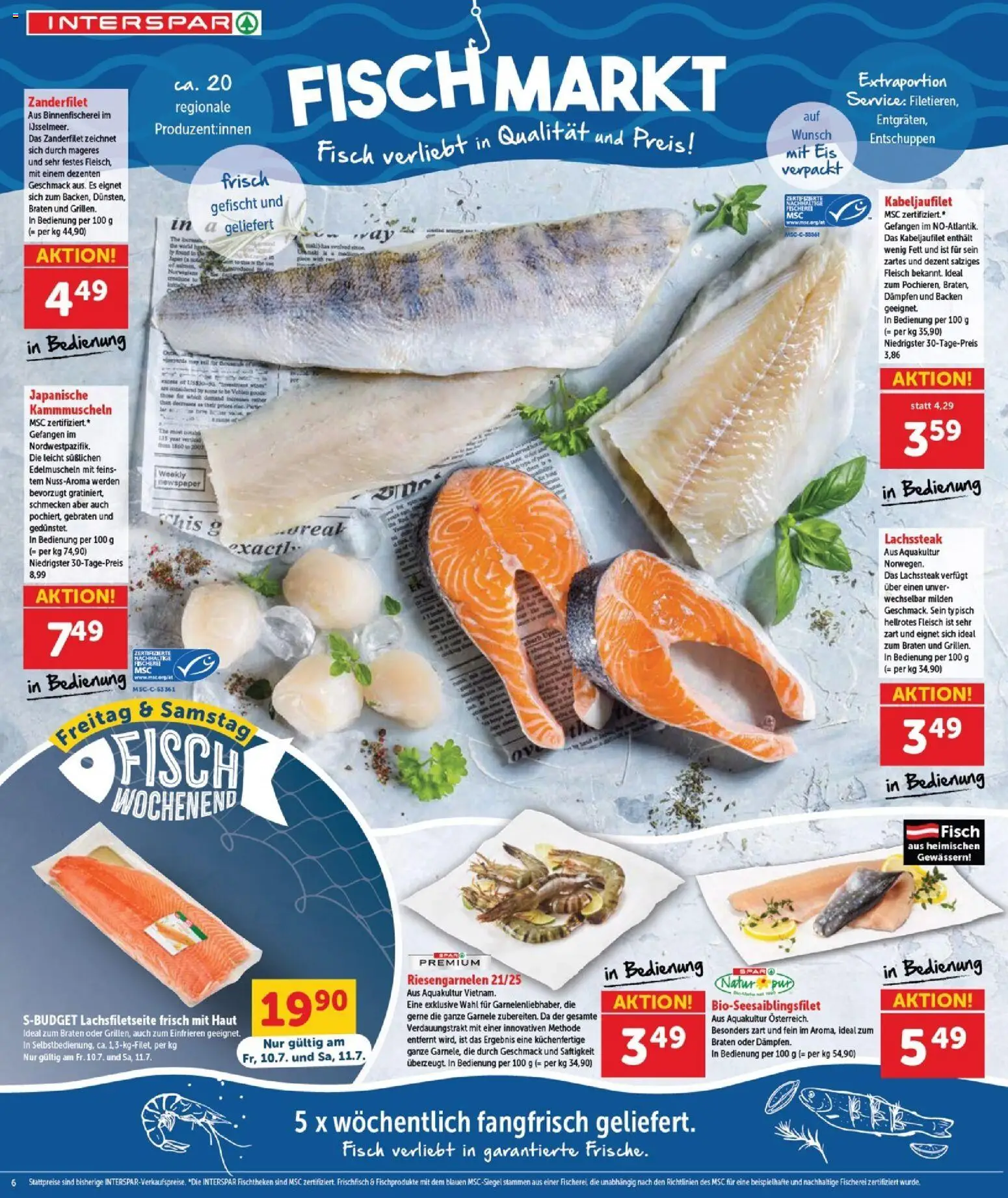 Interspar Flugblatt - Burgenland Sued gültig ab 09.07.2026 | Seite: 7 | Produkte: Pasta, Eis, Fisch