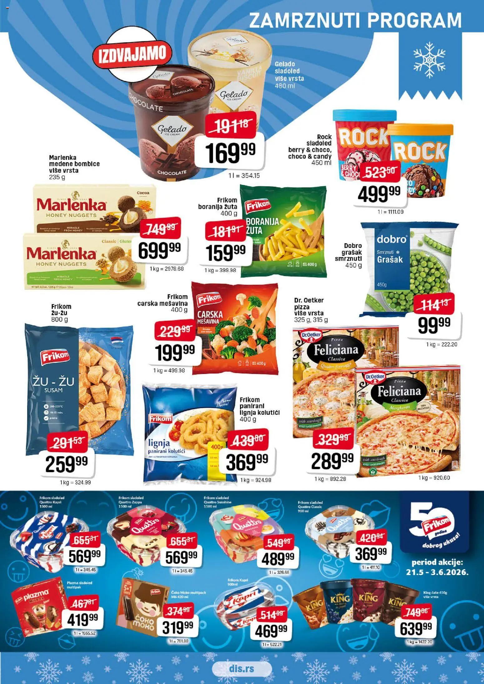 DIS katalog - važi od 21.05.2026 | Strana: 5 | Proizvode: Grašak, Plazma, Dr. Oetker, Candy