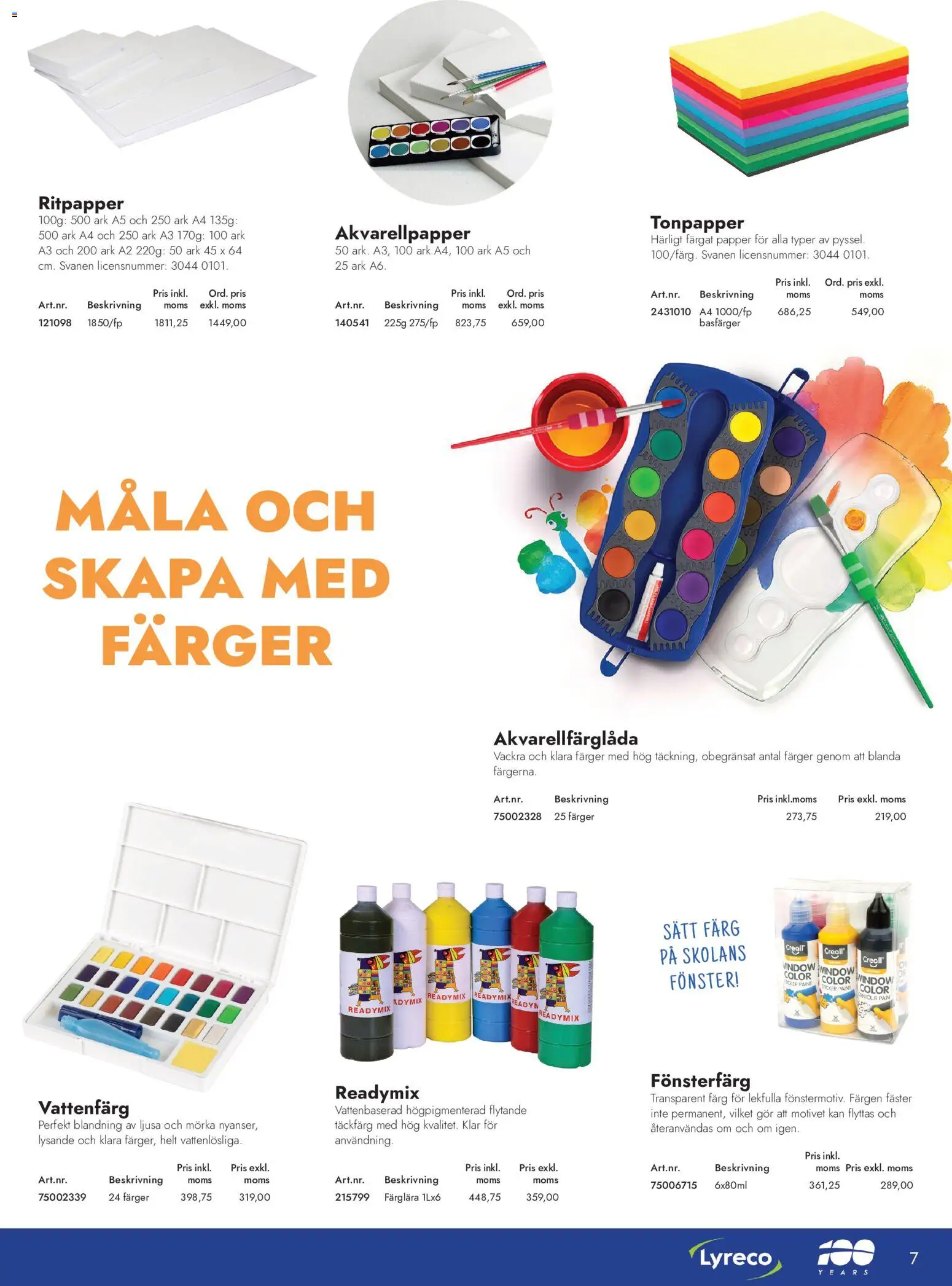 Lyreco reklamblad aktuell från 01/06/2026 | Sida: 7 | Produkter: Ark, Papper, Täckfärg