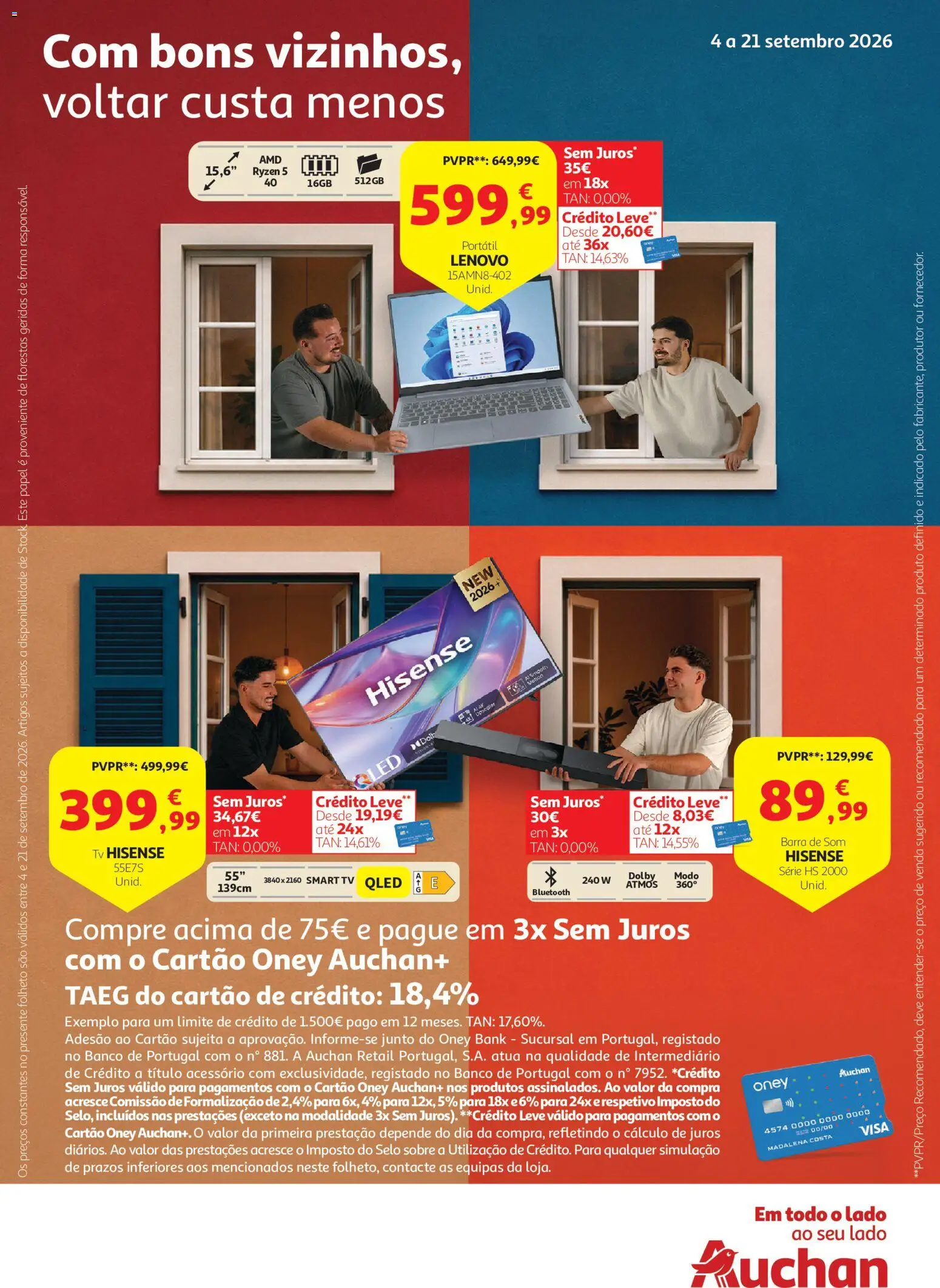 Auchan - Tecno Escolar │ válido de 04/09/2026 | Página: 1 | Produtos: Banco, Barra de som