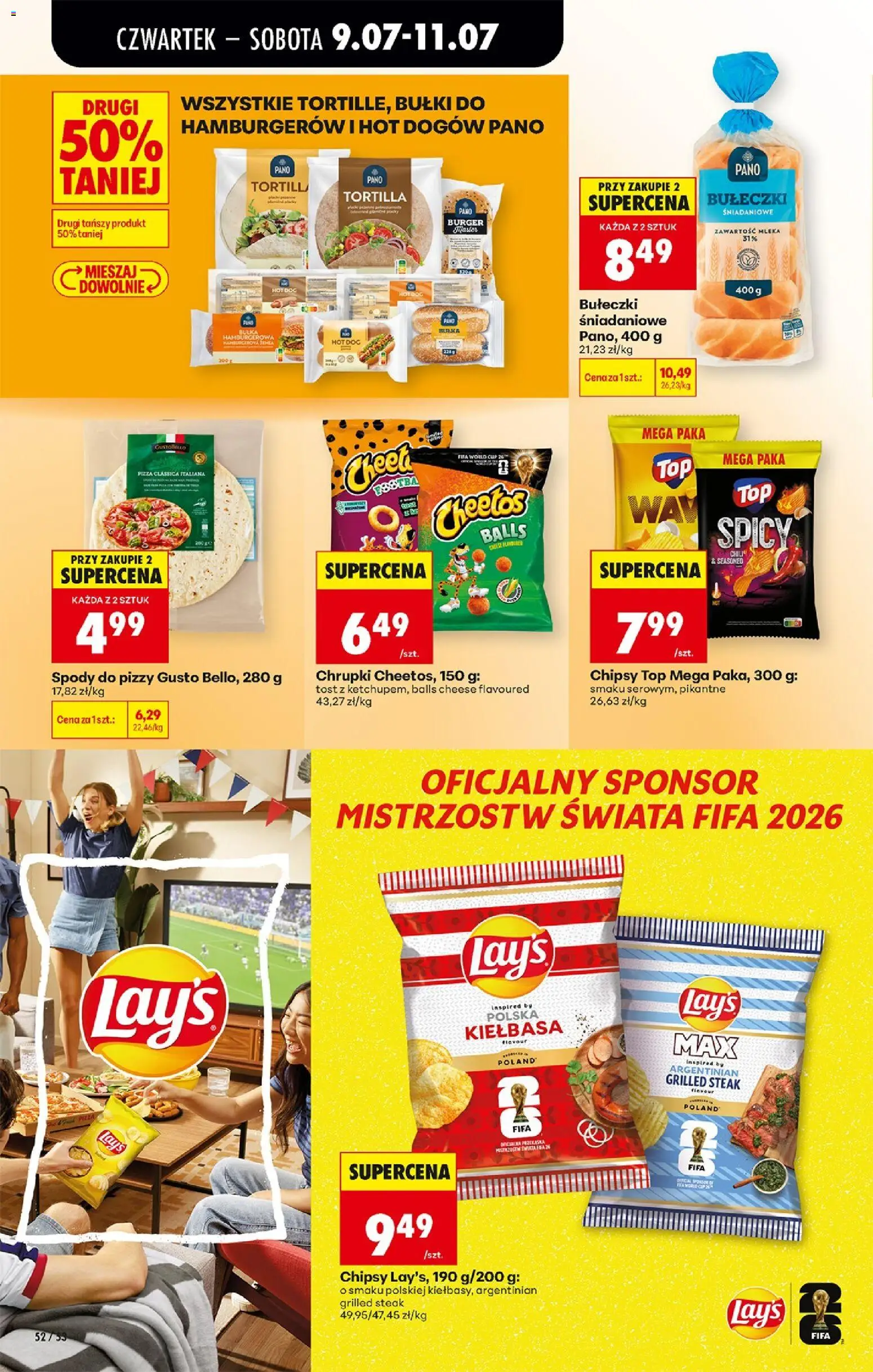Biedronka Polsko leták - Codziennie niskie ceny od 09.07.2026 | Strana: 62 | Produkty: Burger, Tortilla, Lay's, Chipsy