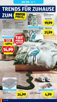 Hofer Flugblatt ab 10.07.2026 gültig | Seite: 32 | Produkte: Kissen, Teppich