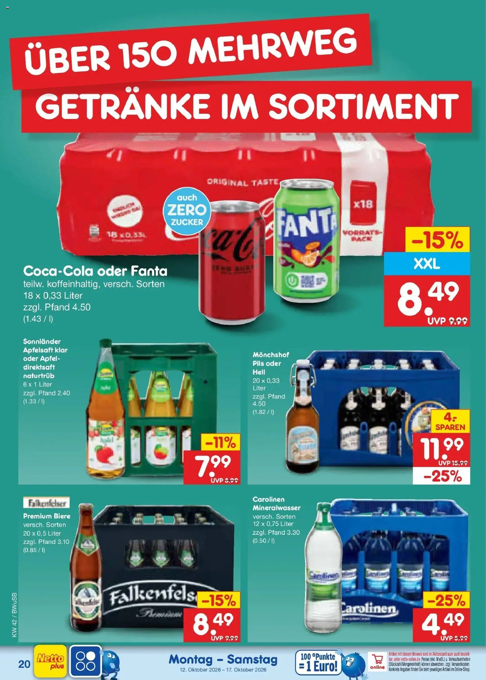 Netto Marken-Discount Prospekt Bielefeld (ab 12.10.2026) » Angebote | Seite: 24 | Produkte: Fanta, Äpfel, Apfelsaft, Zucker