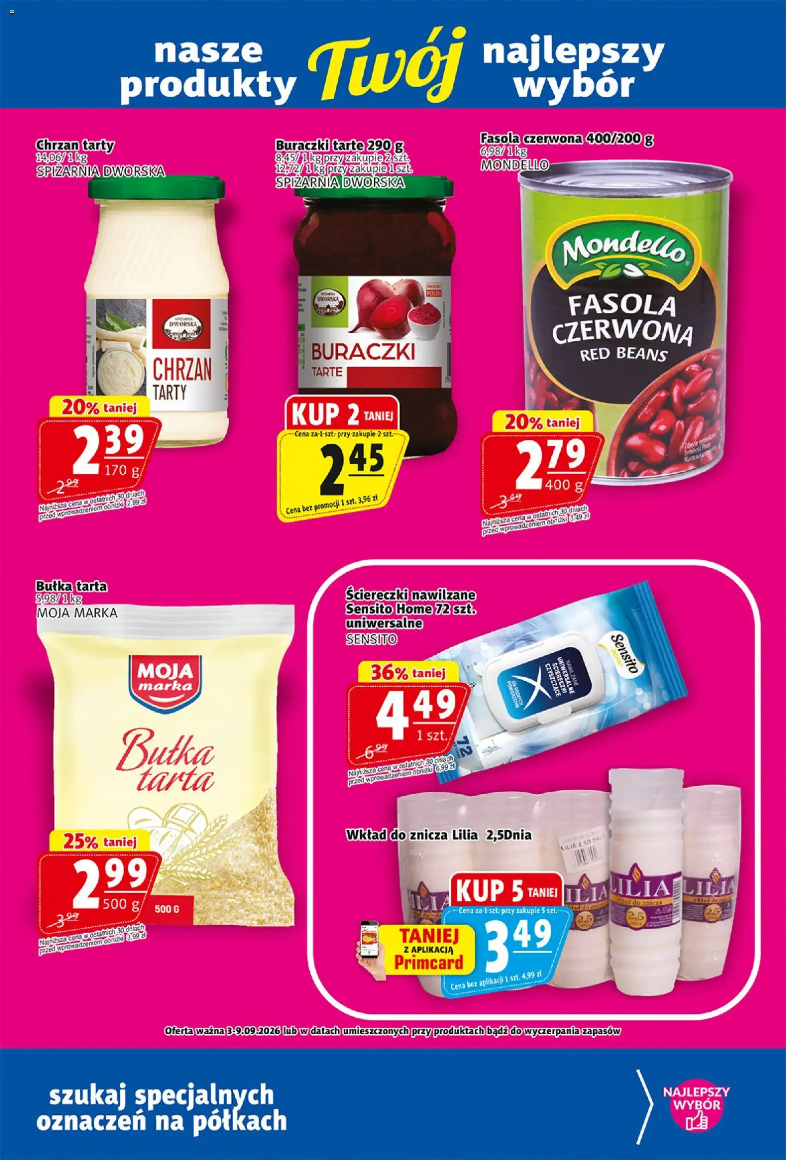 Prim Market gazetka od 03.09.2026 | Strona: 17 | Produkty: Bułka tarta, Ściereczki, Chrzan, Bułka