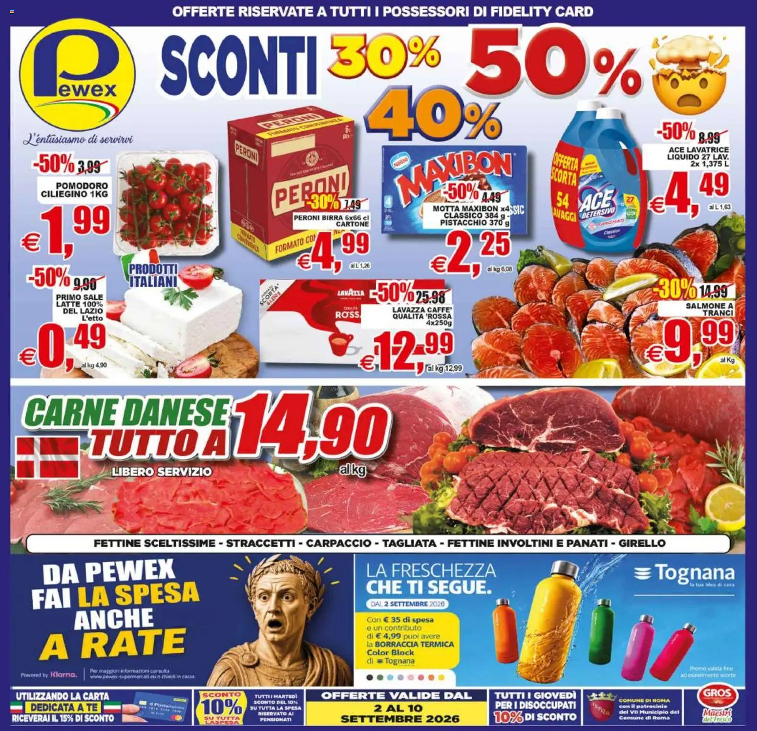 Volantino Pewex del 02/09/2026 | Pagina: 1 | Prodotti: Tè, Sale, Carne, Borraccia