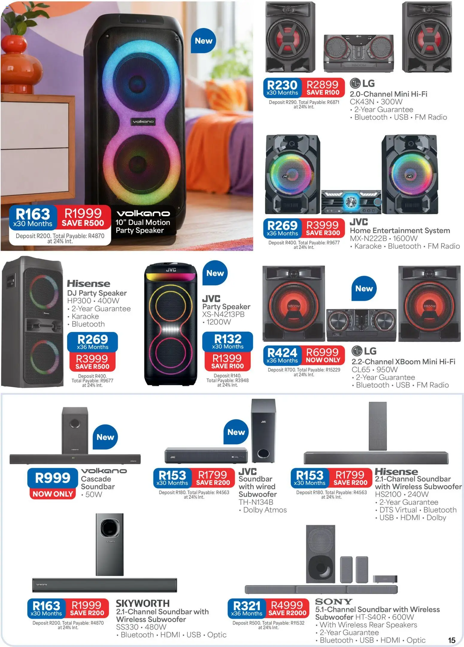 New OK Furniture catalogue – valid from 10/08/2026 | Page: 15 | Products: Radio, Speaker, USB, Soundbar