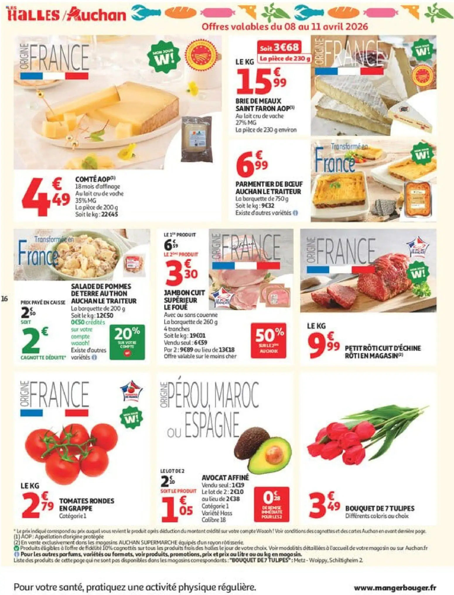 {H1} | Page: 16 | Produits: Avocat, Tulipes, Jambon, Pommes