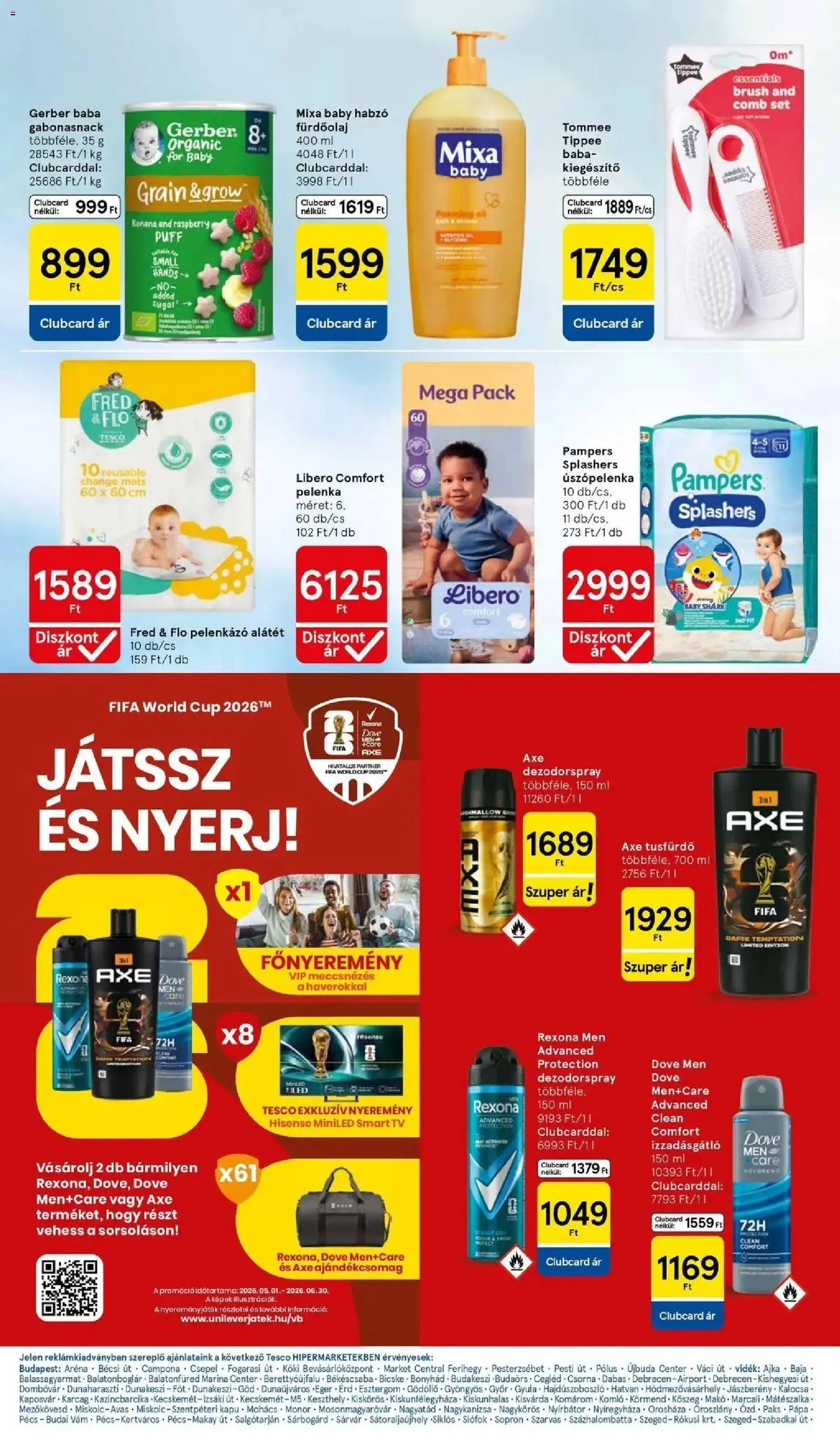 Tesco akciós ujság - amely érvényes a következő dátumtól: 10.06.2026 | Oldal: 26 | Termékek: Pampers, Pelenka, Smart tv, Izzadásgátló