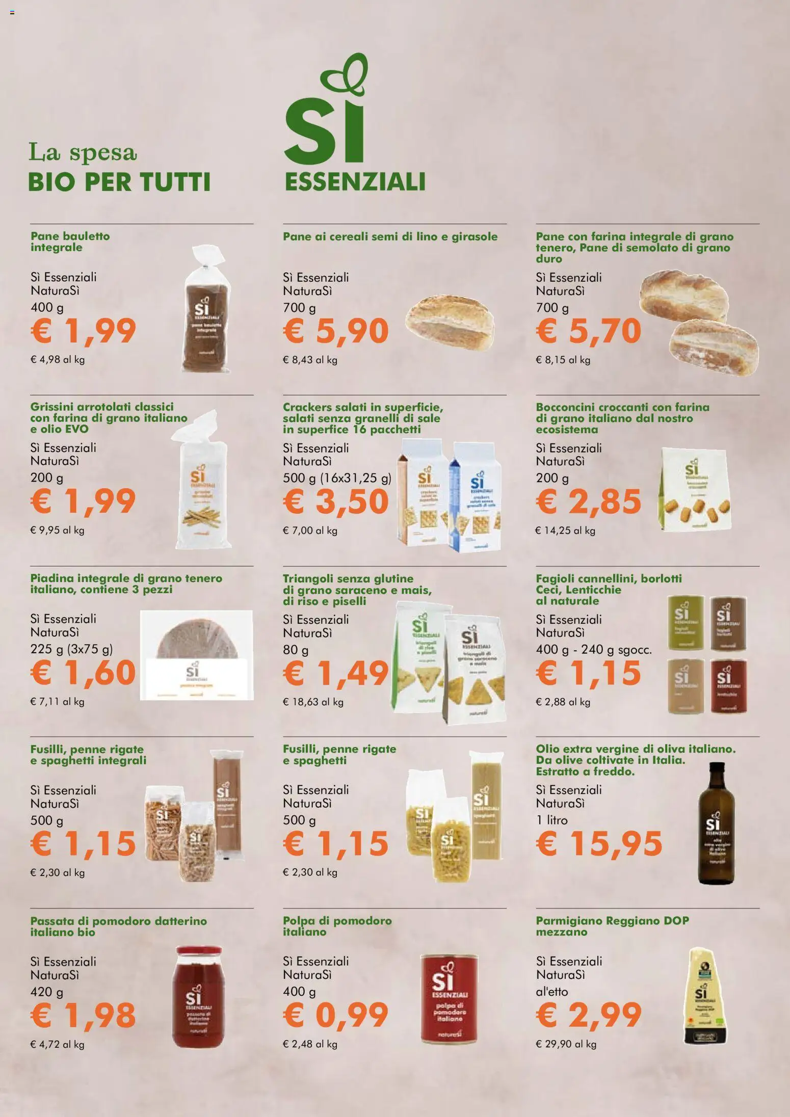 Volantino Natura Sì del 09/09/2026 | Pagina: 7 | Prodotti: Fagioli, Lenticchie, Parmigiano reggiano, Penne