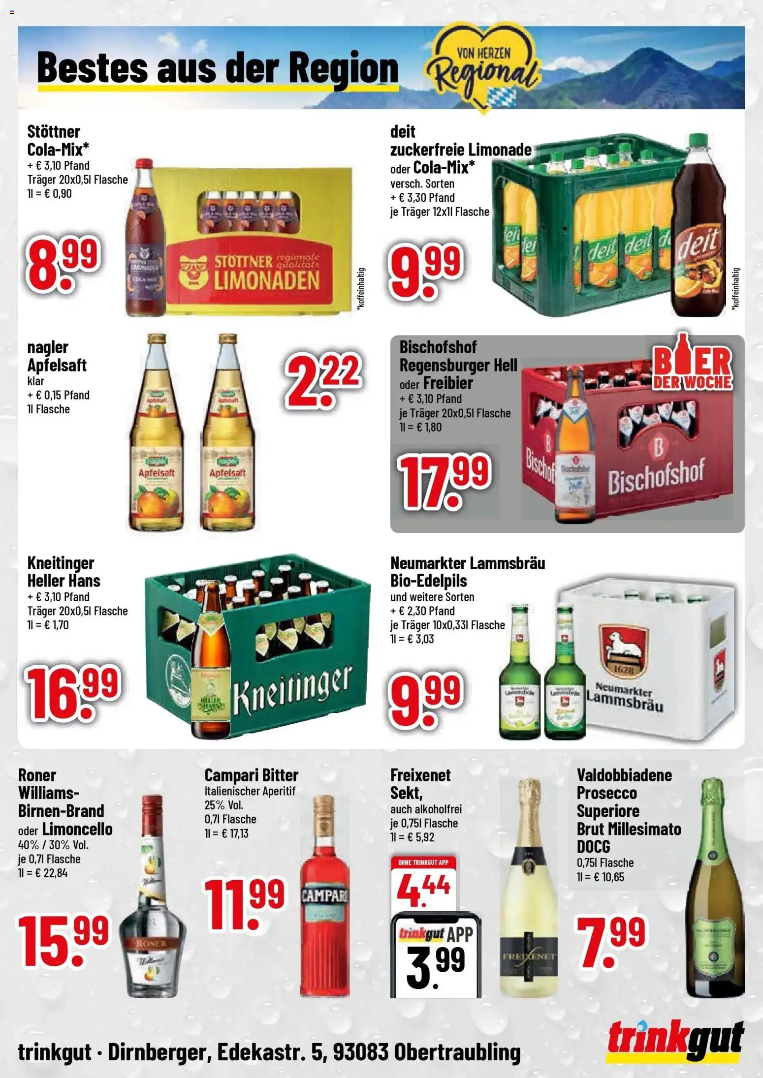 Trinkgut Prospekt Obertraubling (ab 28.09.2026) » Angebote online | Seite: 4 | Produkte: Limonade, Apfelsaft, Prosecco, Limoncello