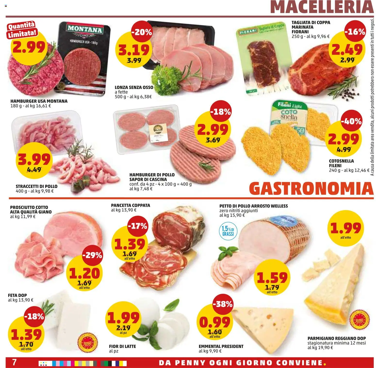 Volantino PENNY del 16/07/2026 | Pagina: 7 | Prodotti: Petto di Pollo, Latte, Parmigiano reggiano, Parmigiano