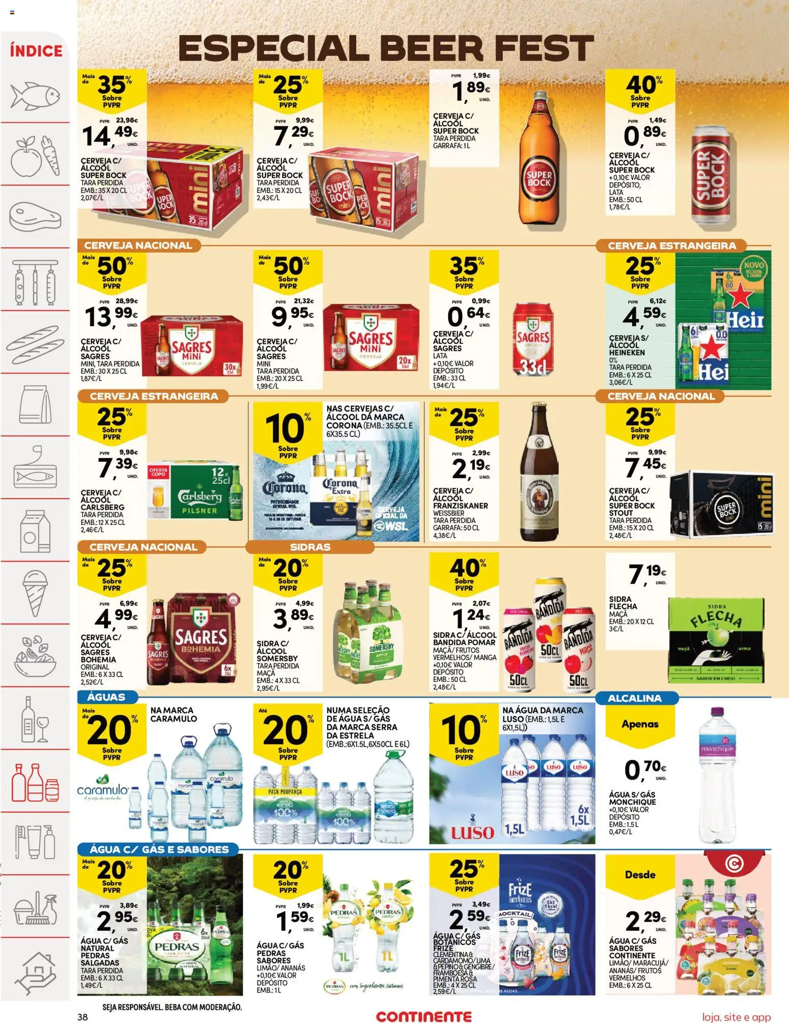 Continente folheto │ válido de 20/10/2026 | Página: 40 | Produtos: Agua, Pimenta, Ananás, Cerveja