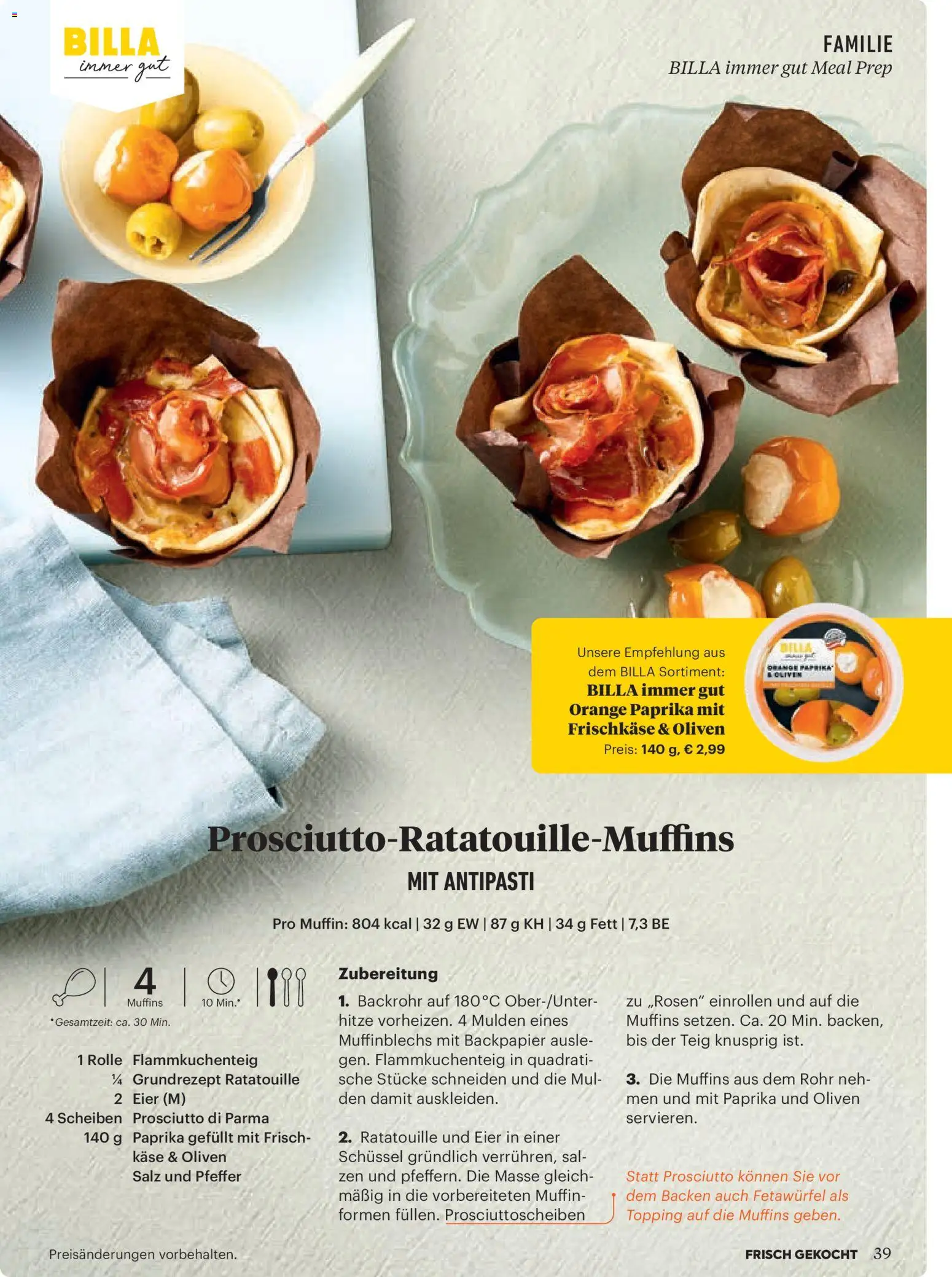 Billa AT akciós ujság - amely érvényes a következő dátumtól: 01.07.2026 | Oldal: 37 | Termékek: Sál, Muffin, Antipasti