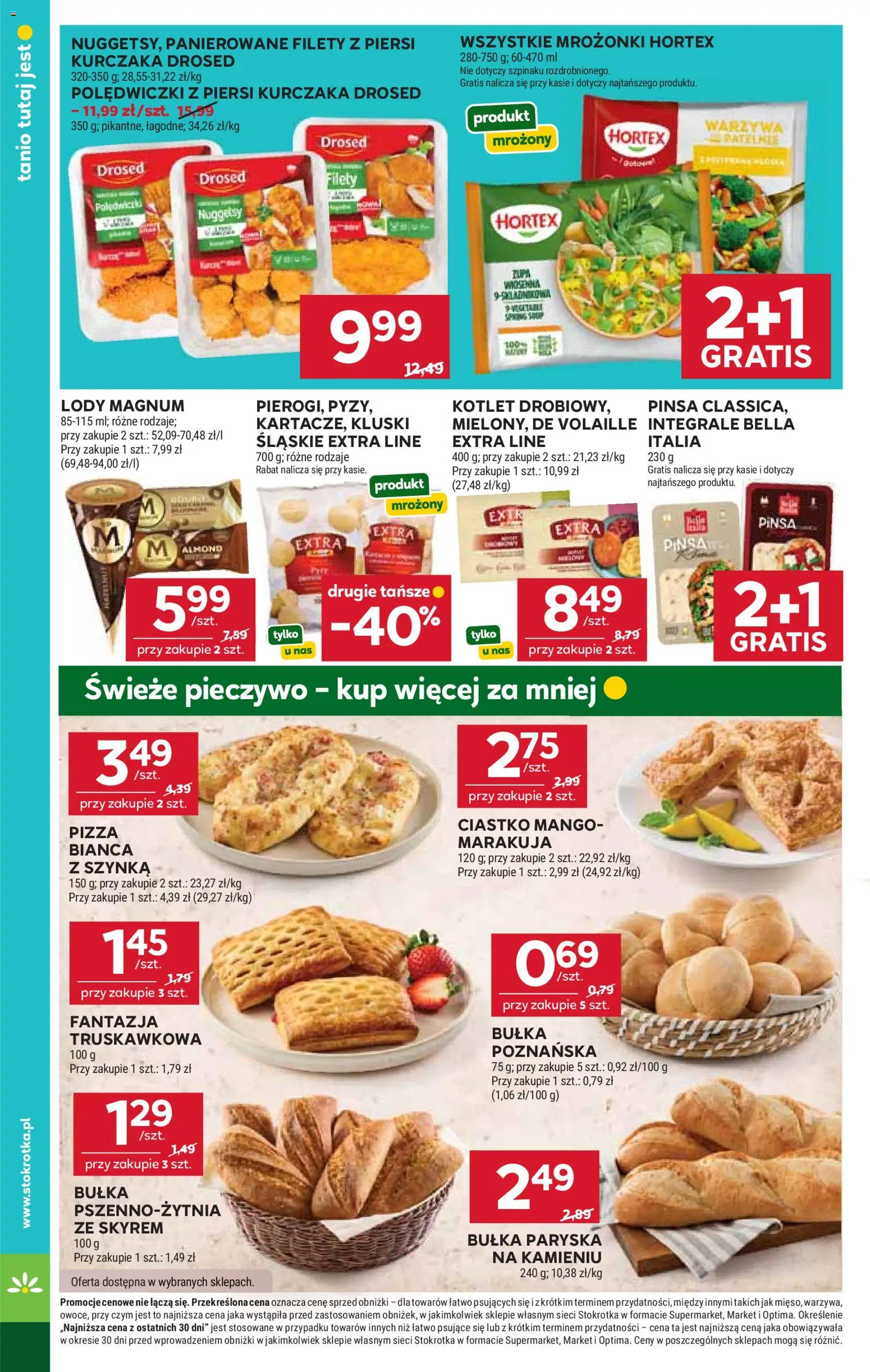 Stokrotka gazetka - Market od 01.10.2026 | Strona: 10 | Produkty: Pieczywo, Bułka, Pizza, Lody Magnum