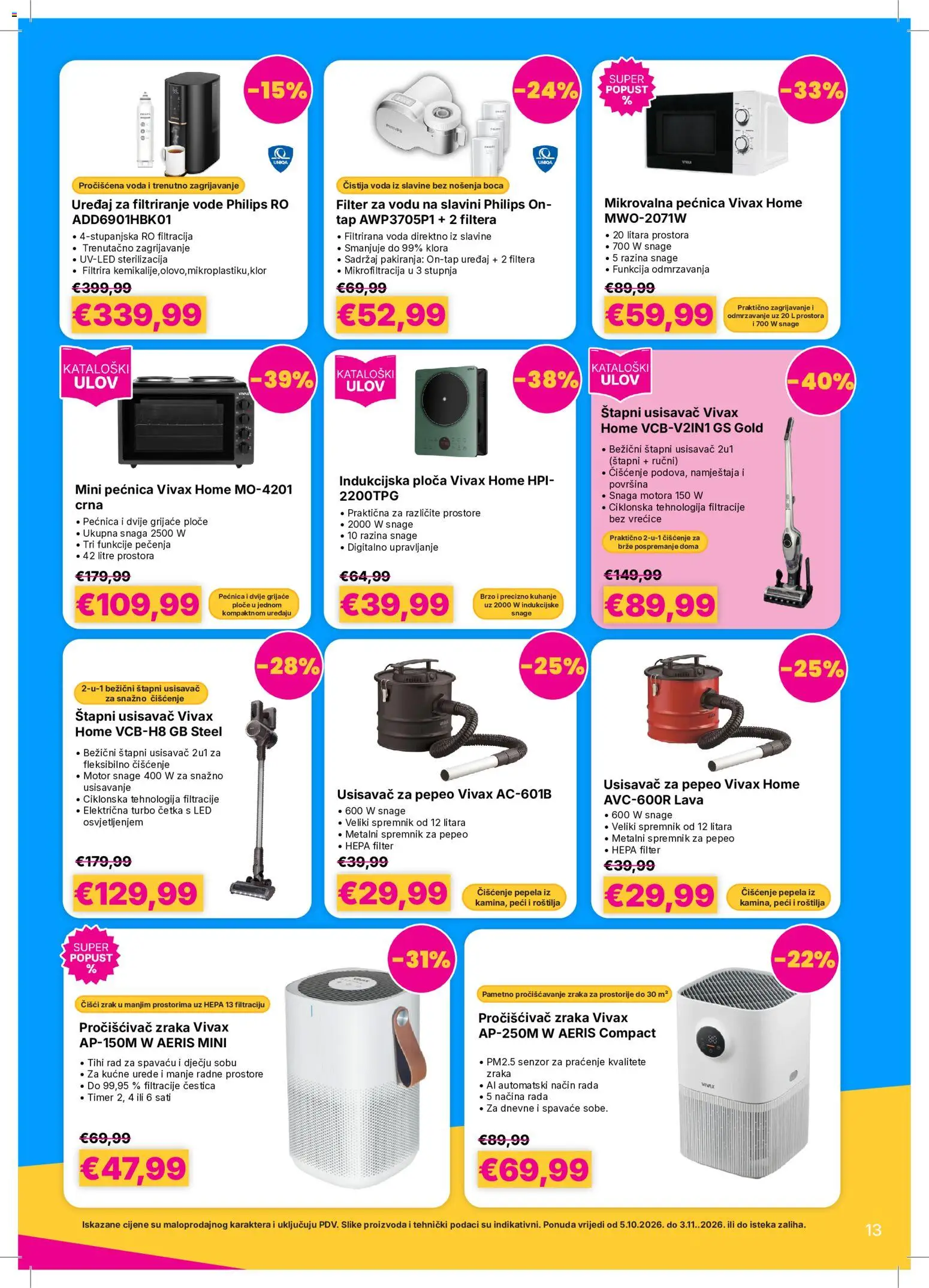 Vacom katalog | vrijedi od 05.10.2026 | Stranica: 13 | Proizvodi: Pročišćivač zraka, Indukcijska ploča, Usisavač za pepeo, Pećnica