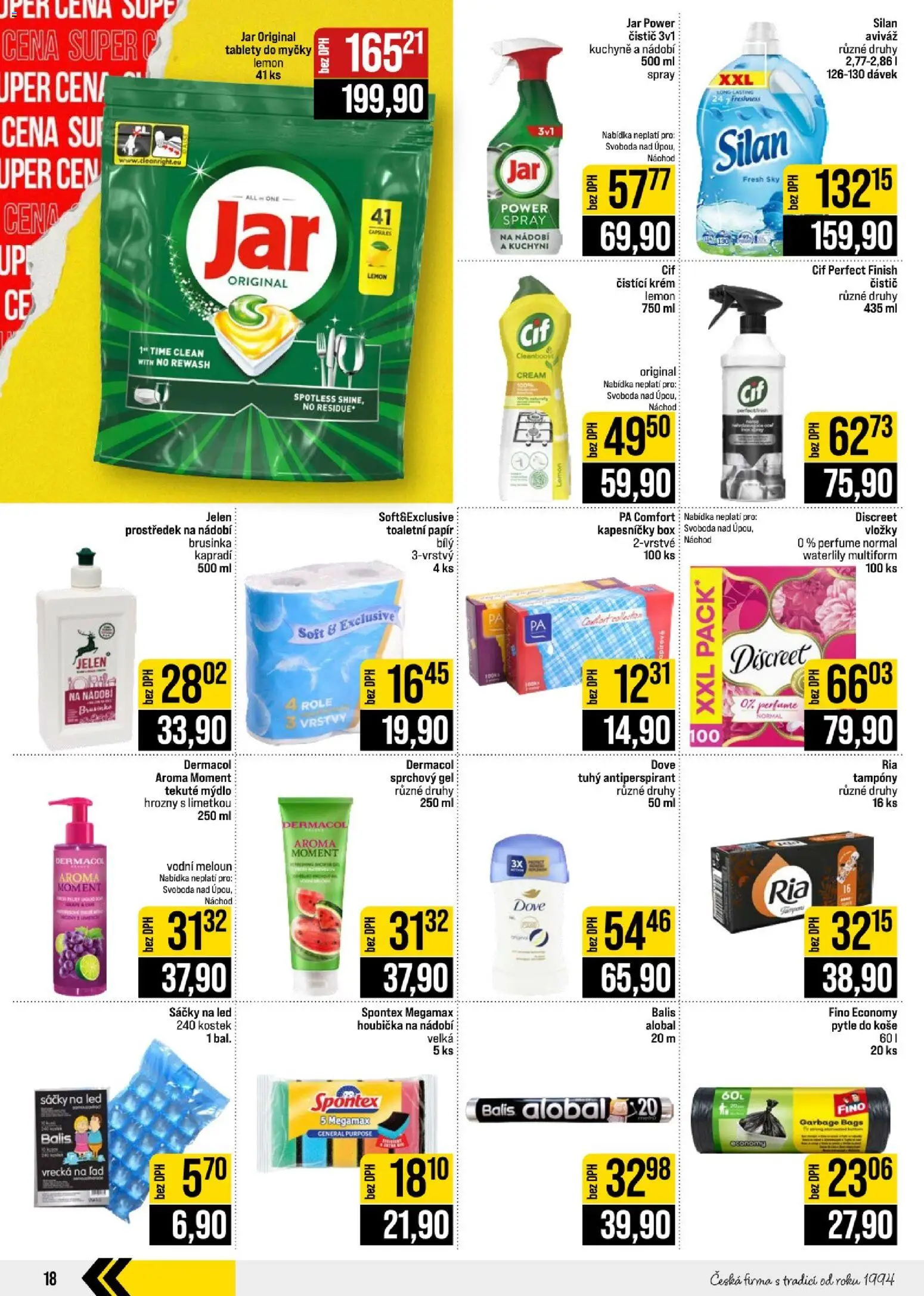 Jip leták - Cash & Carry od 19.08.2026 | Strana: 18 | Produkty: Sprchový gel, Alobal, Kuchyně, Jar