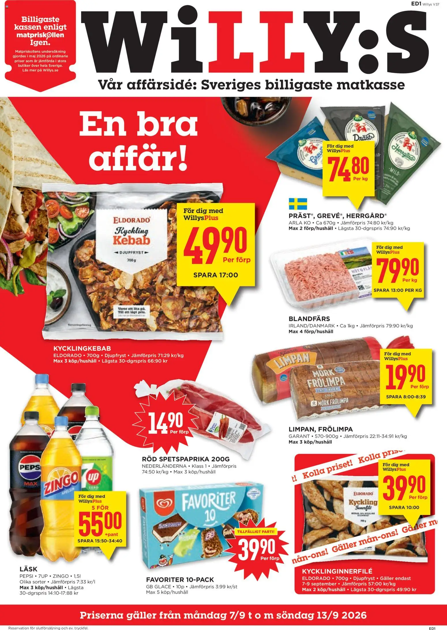 Willys reklamblad aktuell från 07/09/2026 | Sida: 1