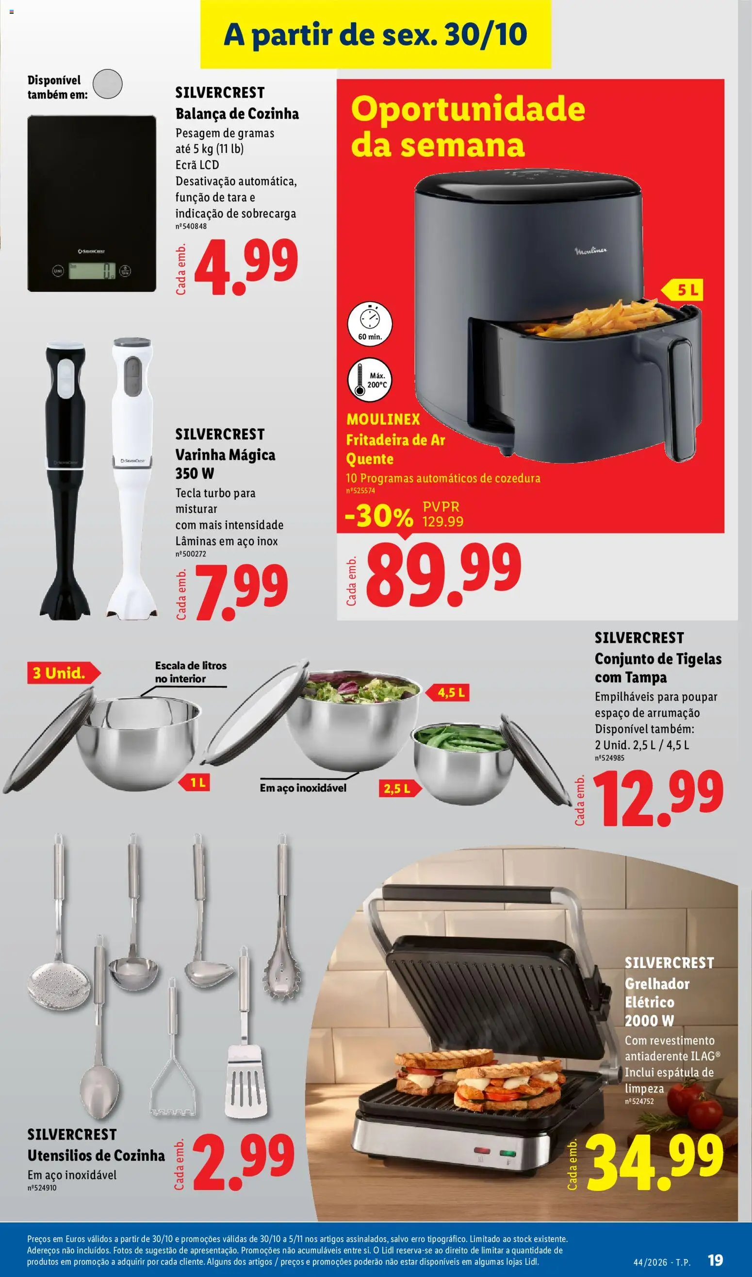 Lidl Promoções Fim de Semana │ válido de 30/10/2026 | Página: 19 | Produtos: Balança de cozinha, Espátula, Fritadeira, Air fryer