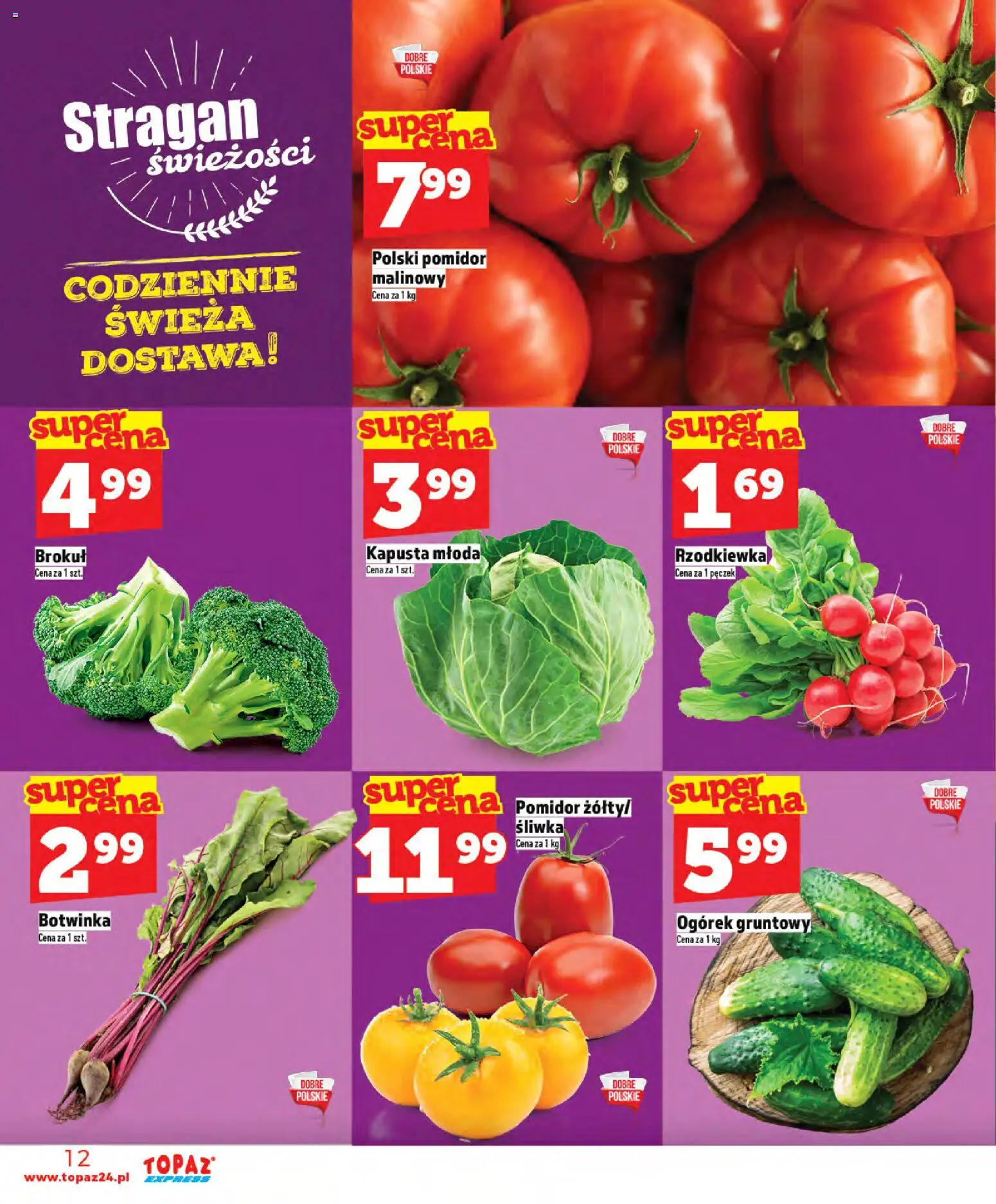 Topaz gazetka - Express od 21.05.2026 | Strona: 12 | Produkty: Kapusta, Brokuł, Botwinka