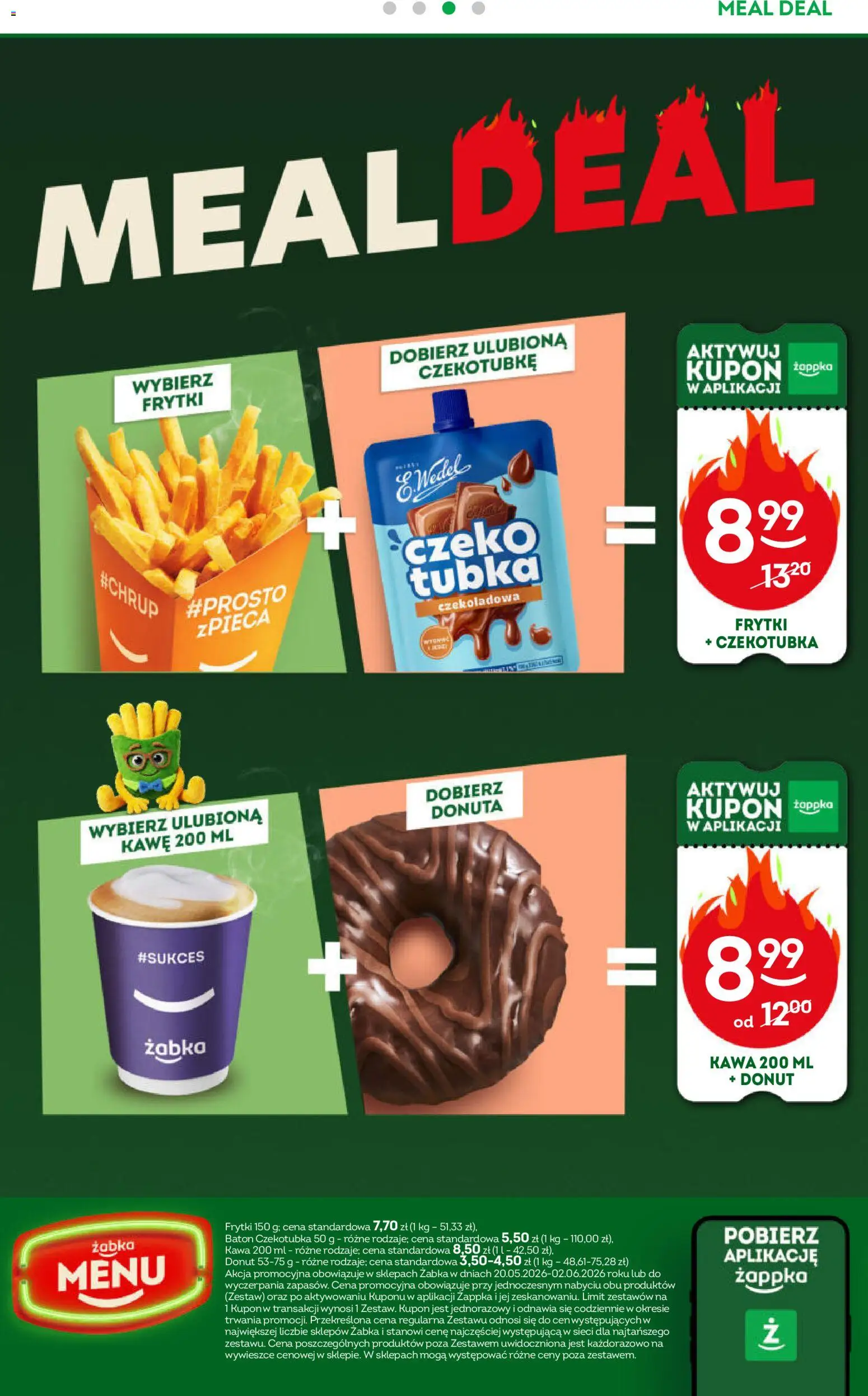 Żabka gazetka od 20.05.2026 | Strona: 72 | Produkty: Czekoladowa, Donut, Baton, Frytki