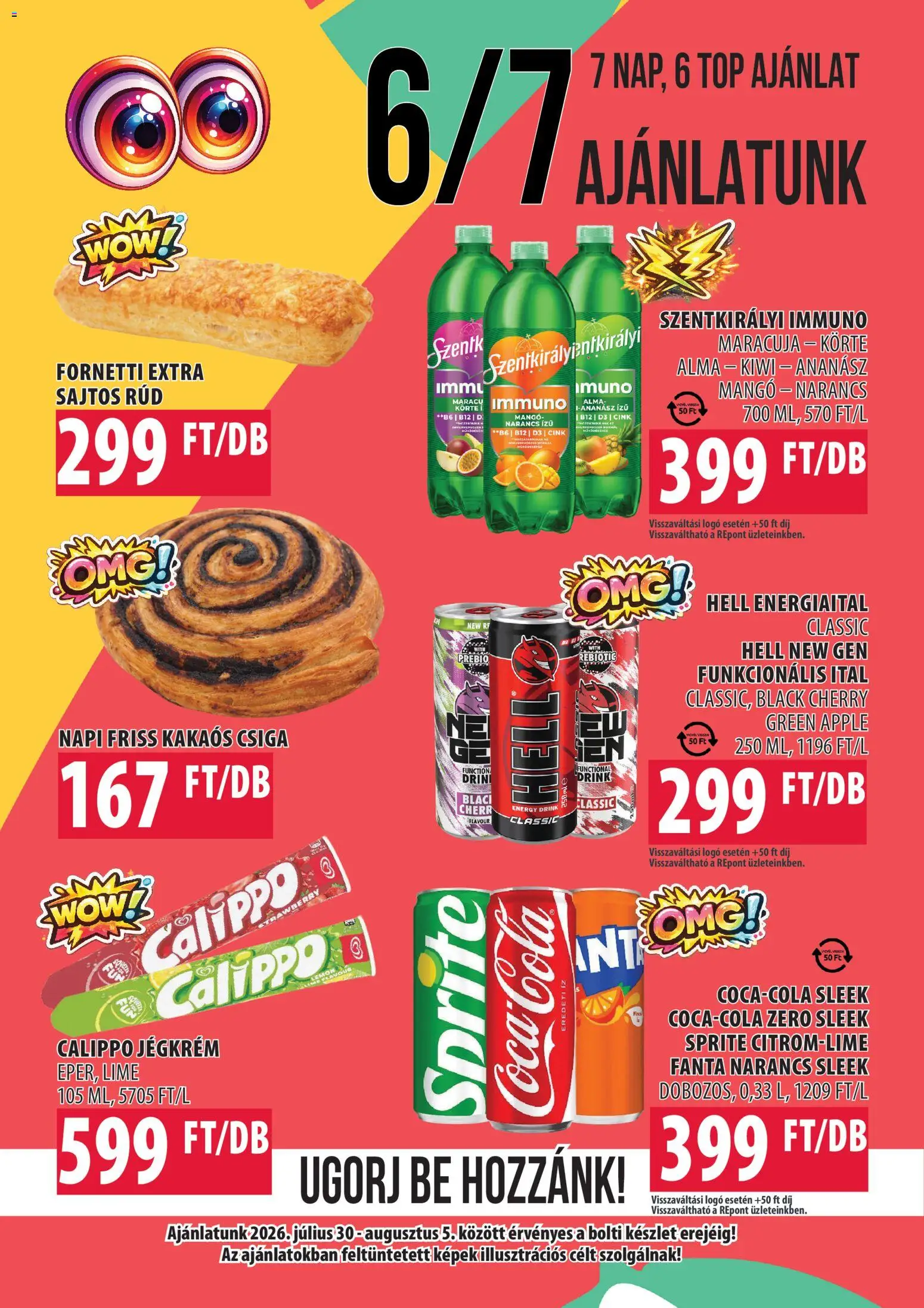 COOP Szolnok akciós ujság - amely érvényes a következő dátumtól: 2026.07.30. | Oldal: 4 | Termékek: Lime, Energiaital, Kakaós csiga, Mangó
