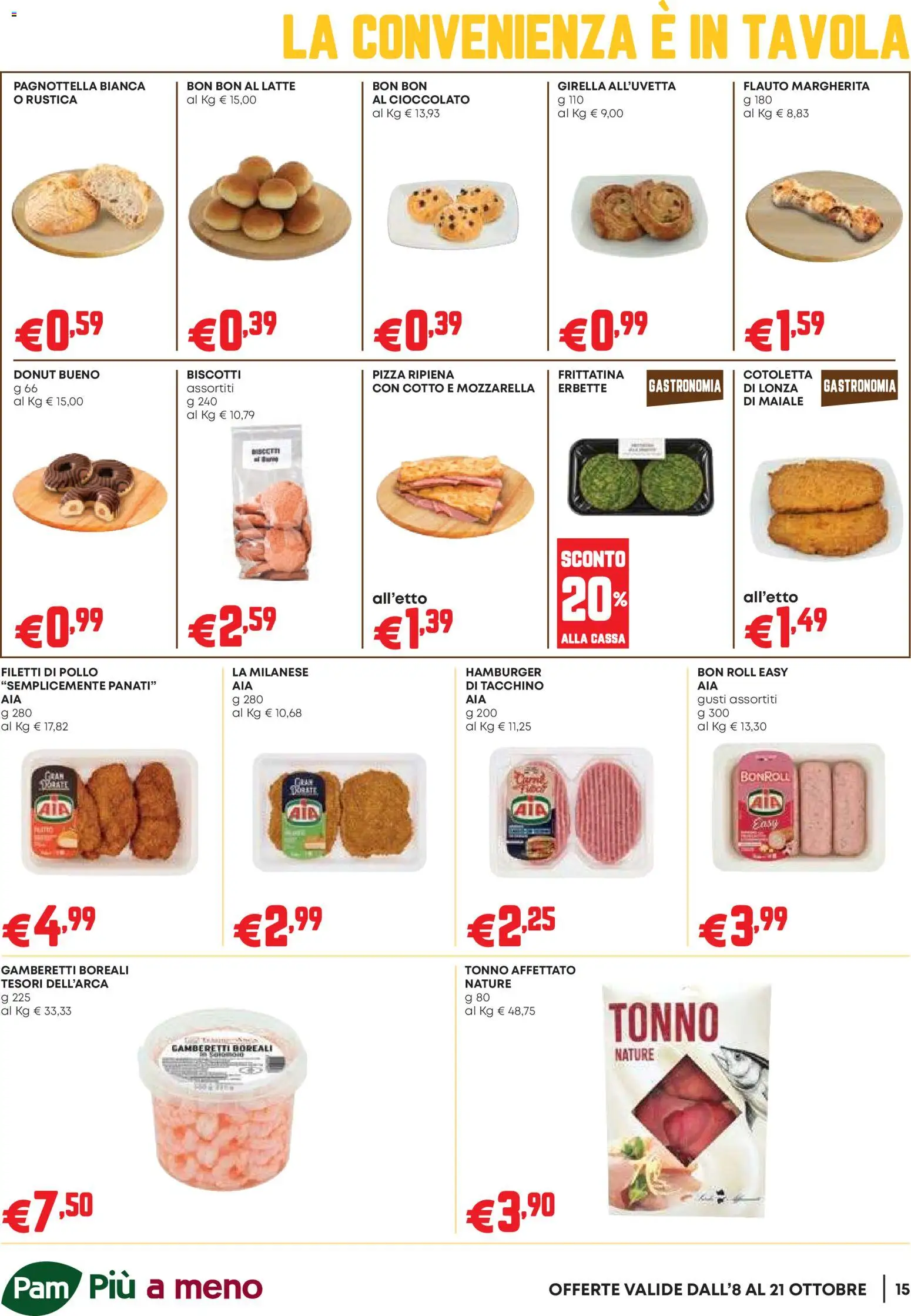 Volantino PAM del 08/10/2026 | Pagina: 15 | Prodotti: Pollo, Mozzarella, Tonno, Gamberetti