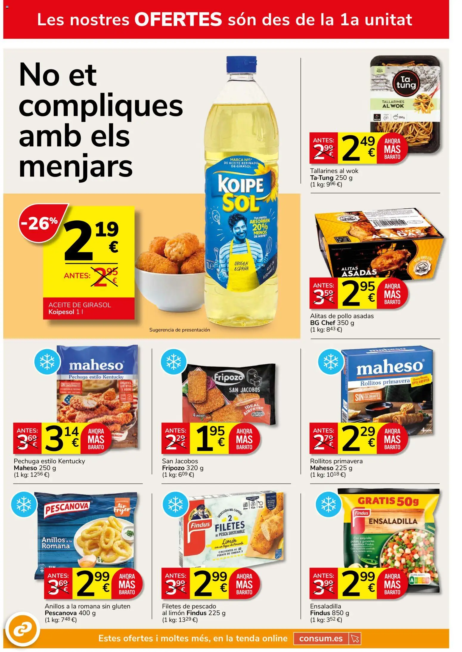 Consum folleto │ válido desde el 23/07/2026 | Página: 10 | Productos: Ensaladilla, Anillos, Aceite, Aceite de girasol