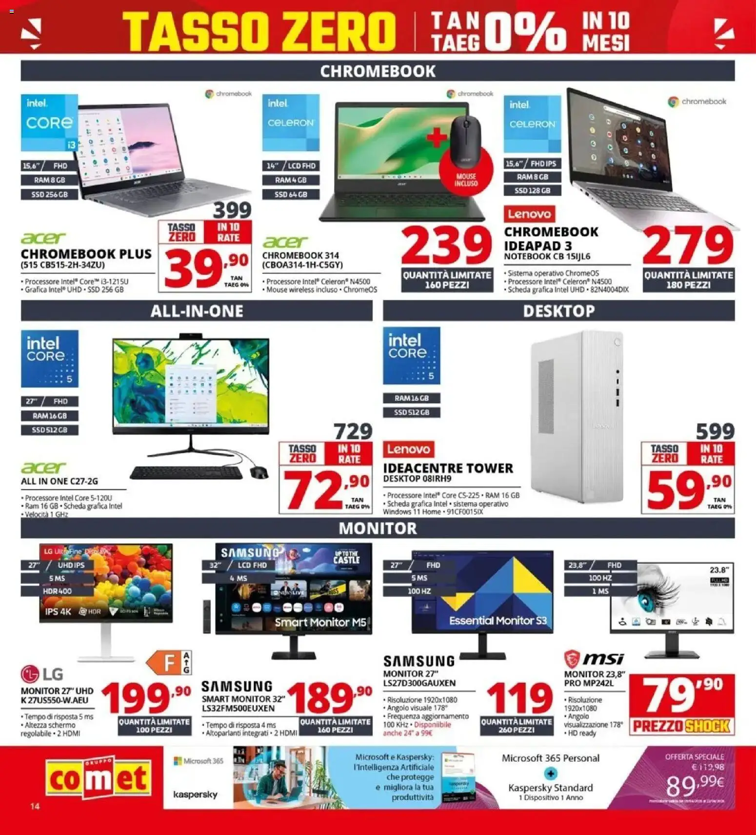 Volantino Comet del 23.04.2026 | Pagina: 14 | Prodotti: Monitor, The, Mouse, Samsung