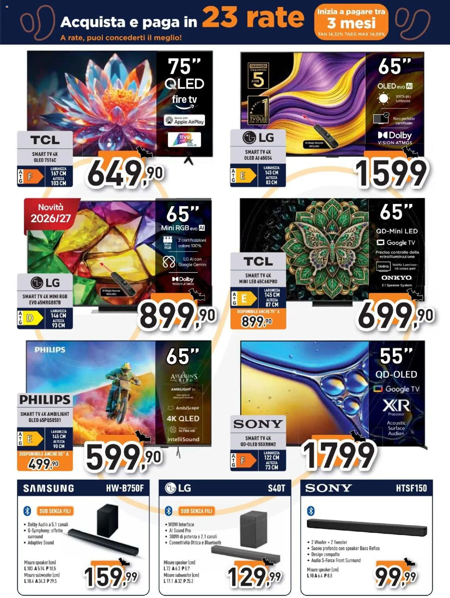 Volantino Unieuro del 30/10/2026 | Pagina: 5 | Prodotti: smart TV, TV, Speaker, Samsung