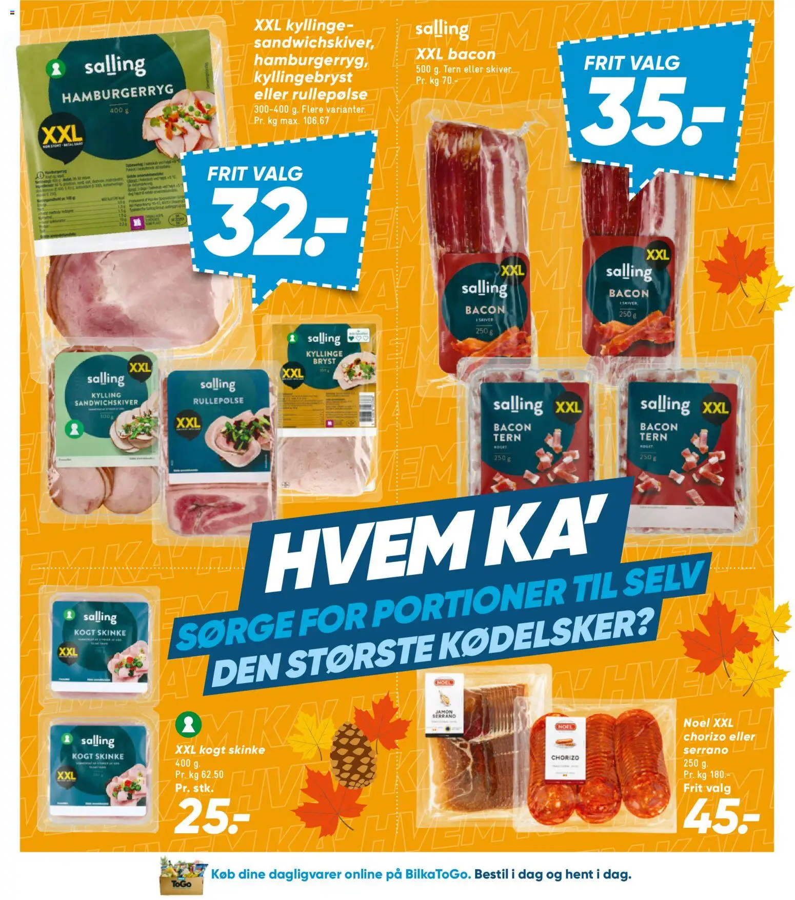 Bilka tilbudsavis – gyldig fra 23/10/2026 | Side: 18 | Produkter: Dagligvarer, Skinke, Rullepølse, Hamburgerryg