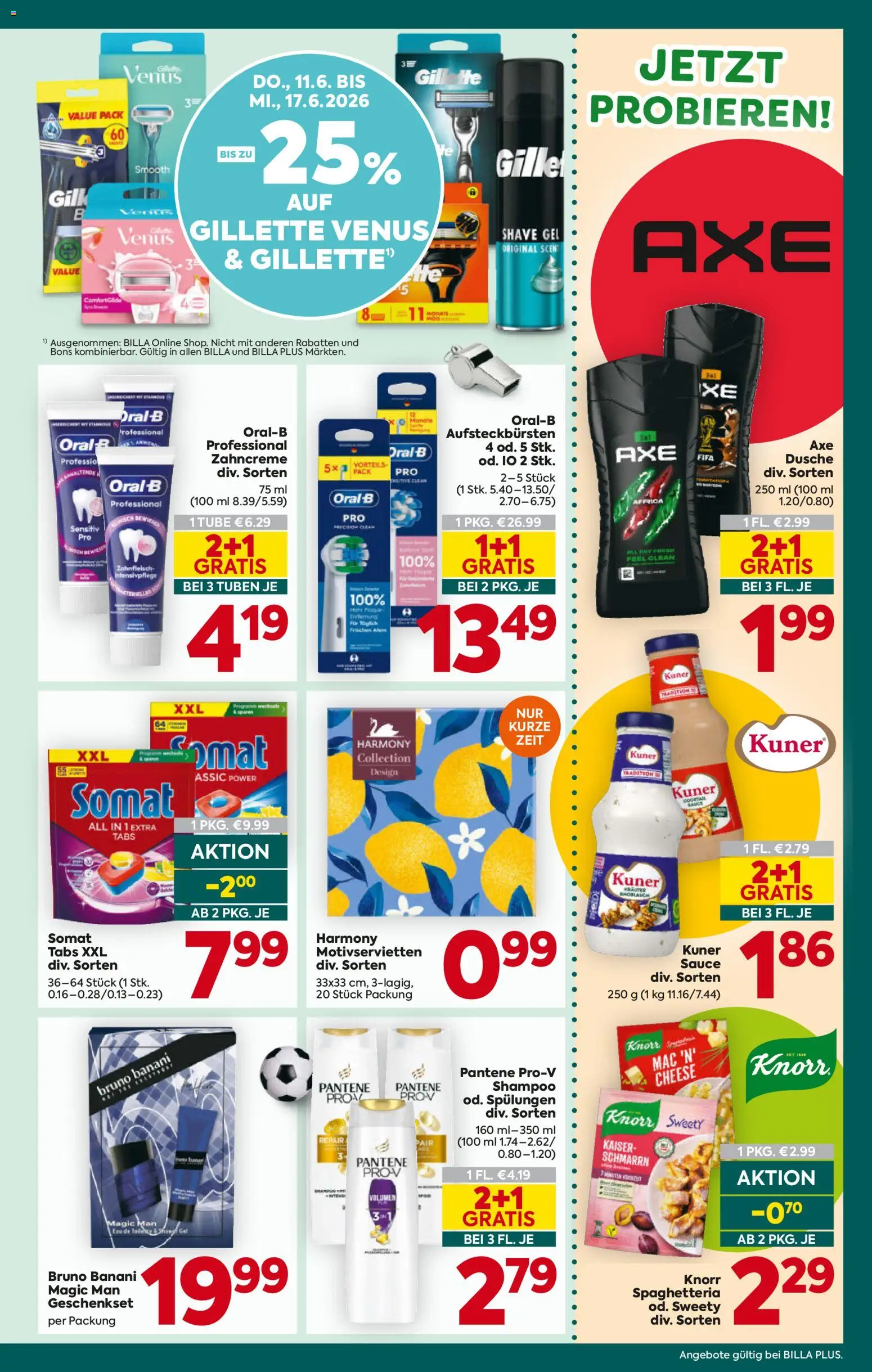 Billa Plus Flugblatt gültig ab 11.06.2026 | Seite: 15 | Produkte: Knoblauch, Dusche, Shampoo